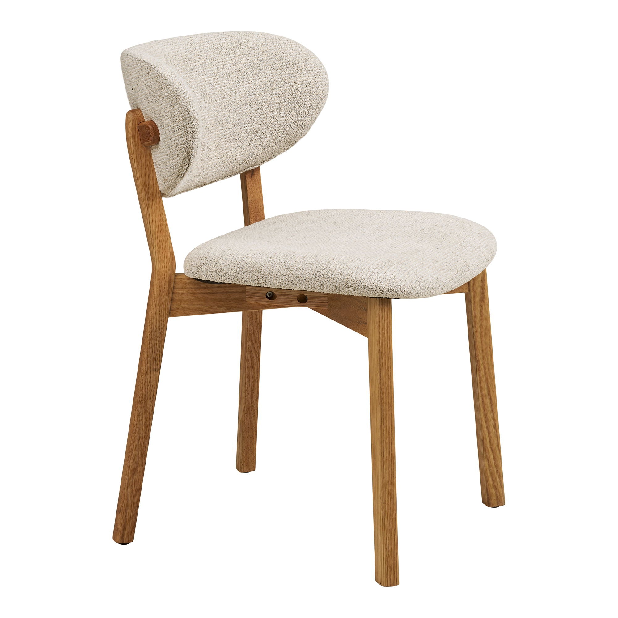 Dunkirk Spisebordsstol - Spisebordsstol, egetræ med stof sæde, beige HN1318