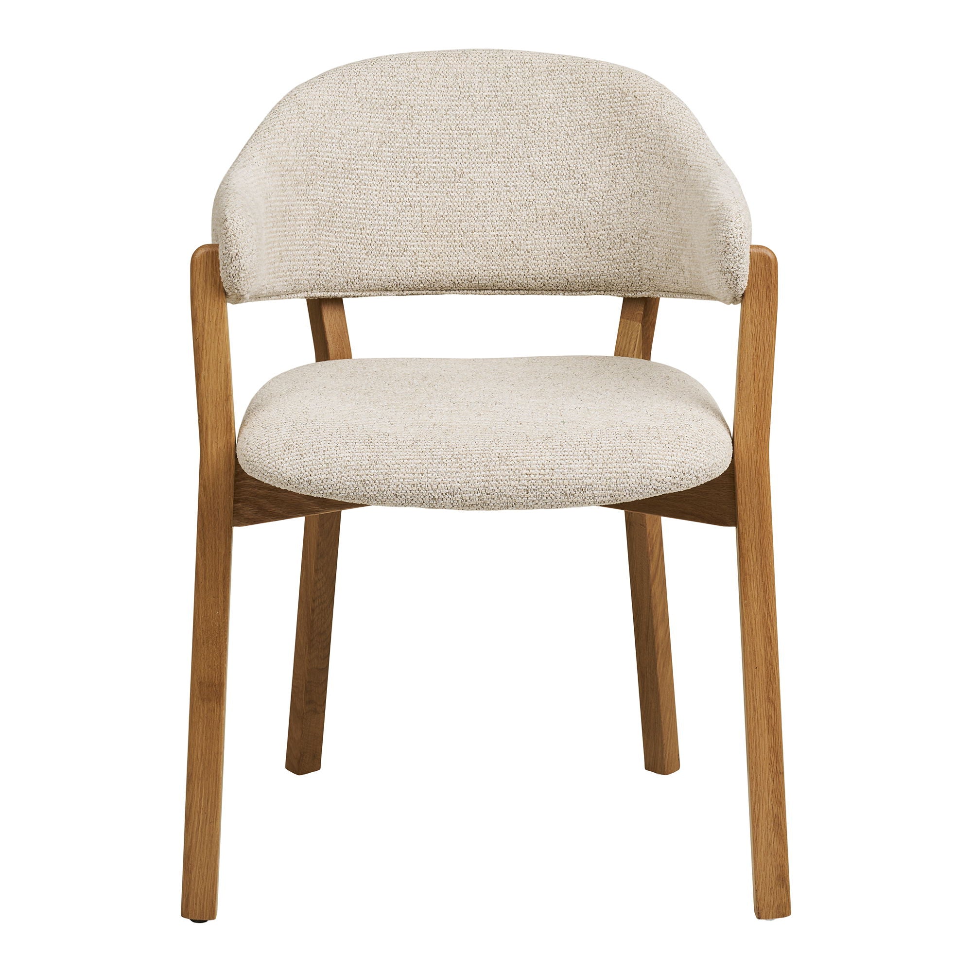 Dunkirk Spisebordsstol - Spisebordsstol, armlæn, egetræ med stof sæde, beige HN1318