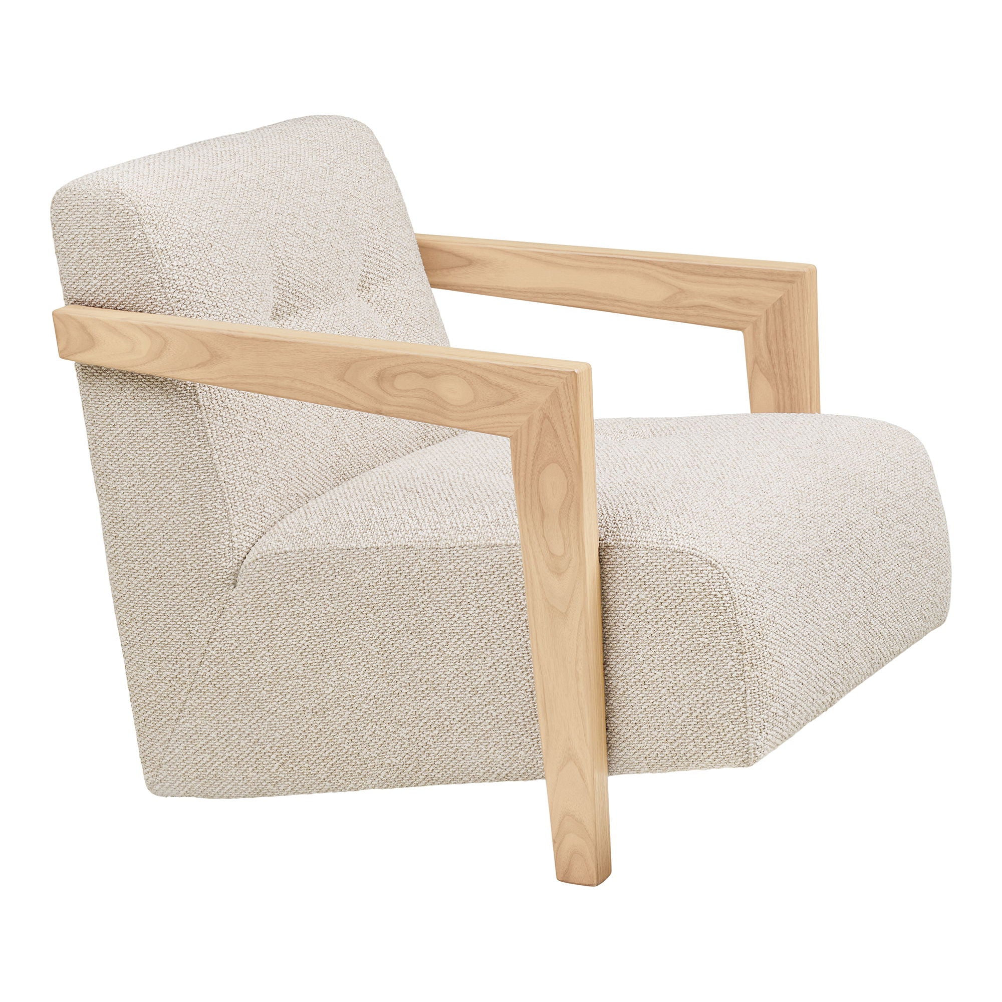 Caracas Loungestol - Loungestol med armlæn, egetræ, beige HN1321