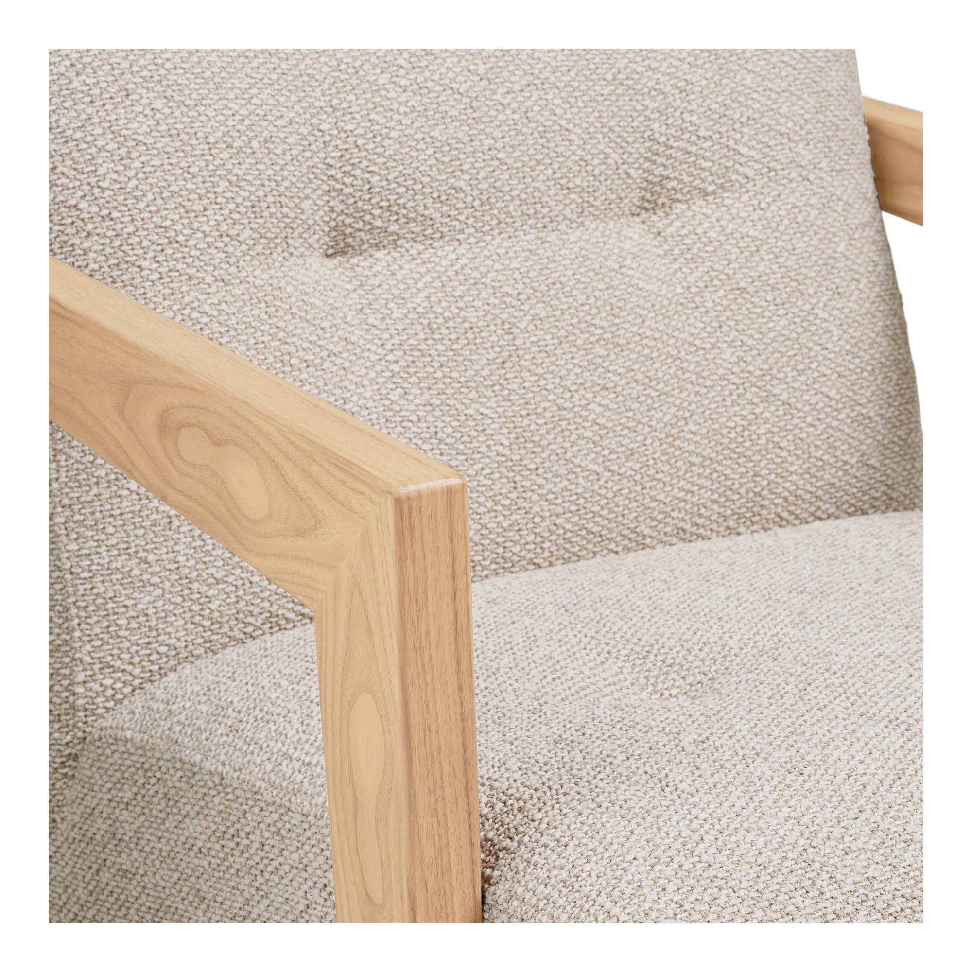 Caracas Loungestol - Loungestol med armlæn, egetræ, beige HN1321