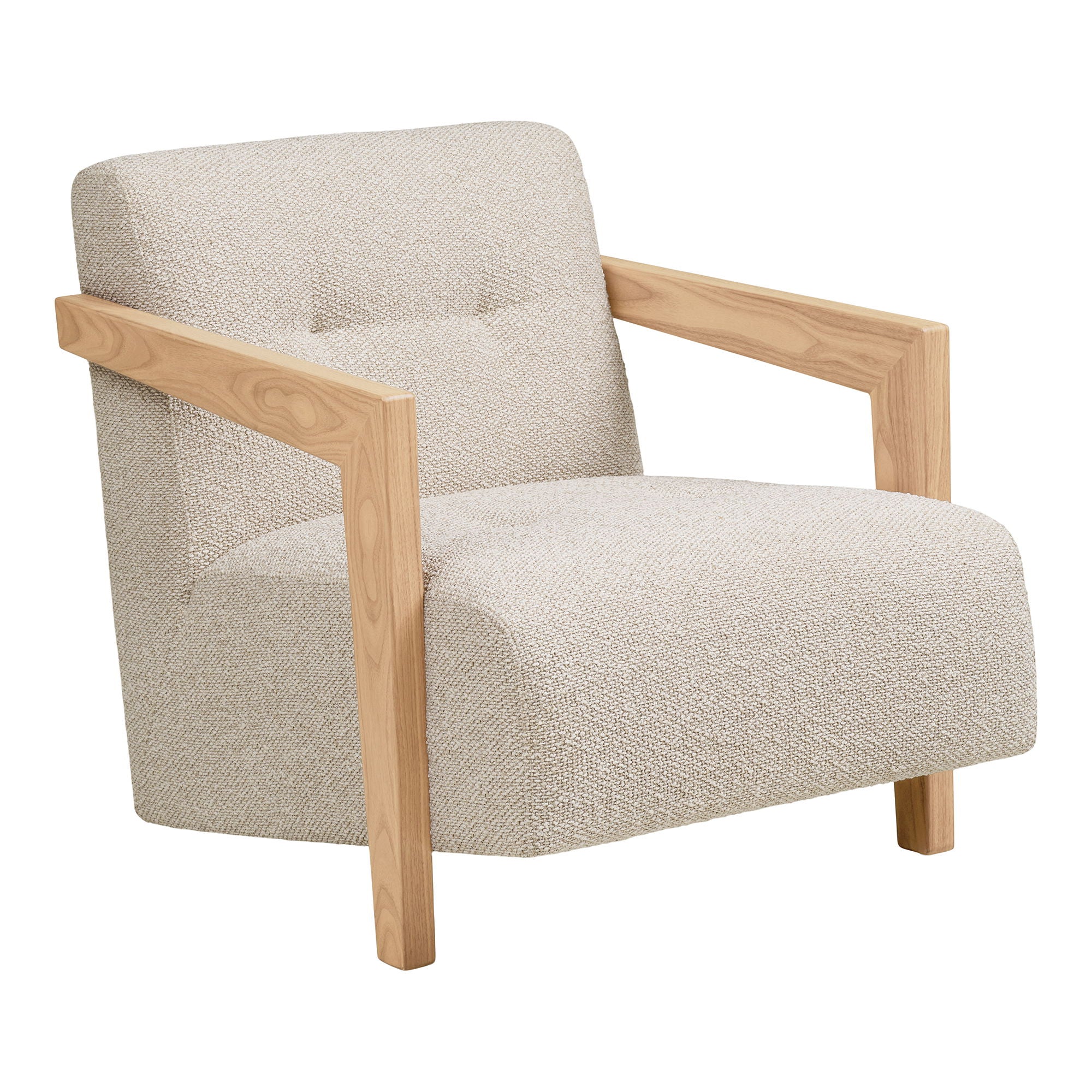 Caracas Loungestol - Loungestol med armlæn, egetræ, beige HN1321