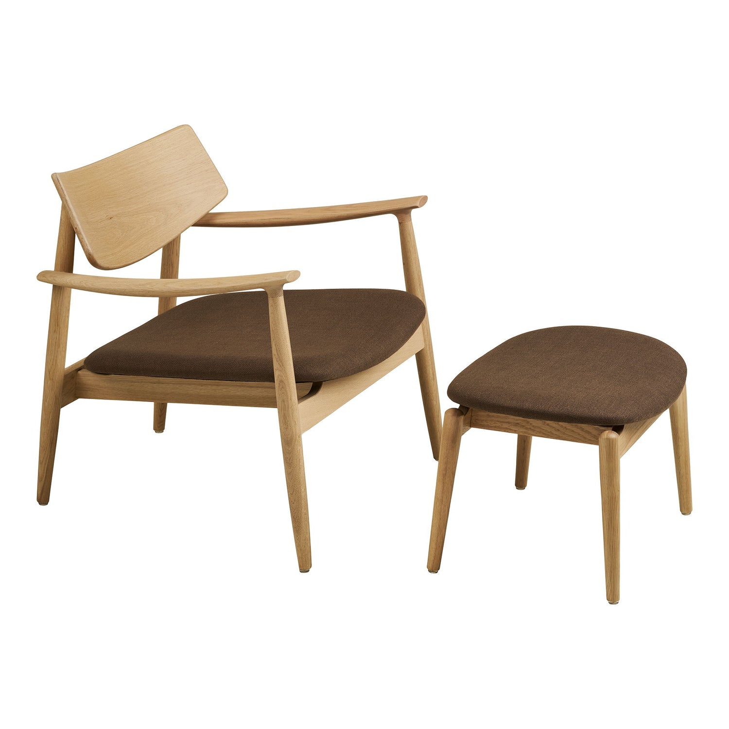 Olvera sæt - Loungestol og fodskammel, natur/brun HN1084