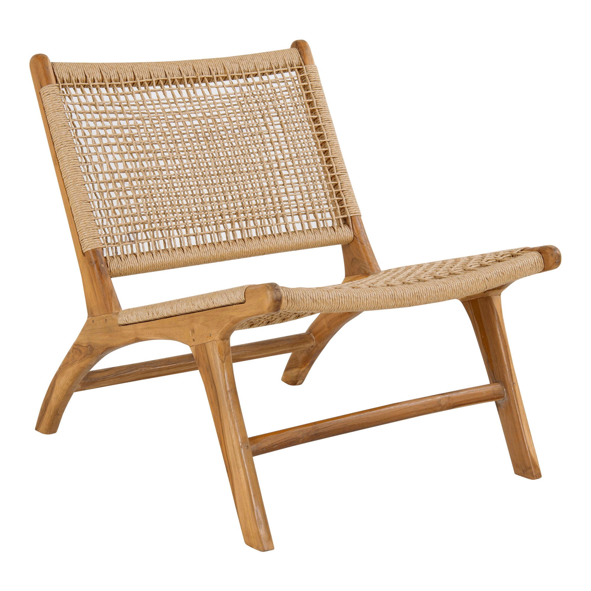 Derby sæt - Loungestol og skammel, teak/PE rattan, natur