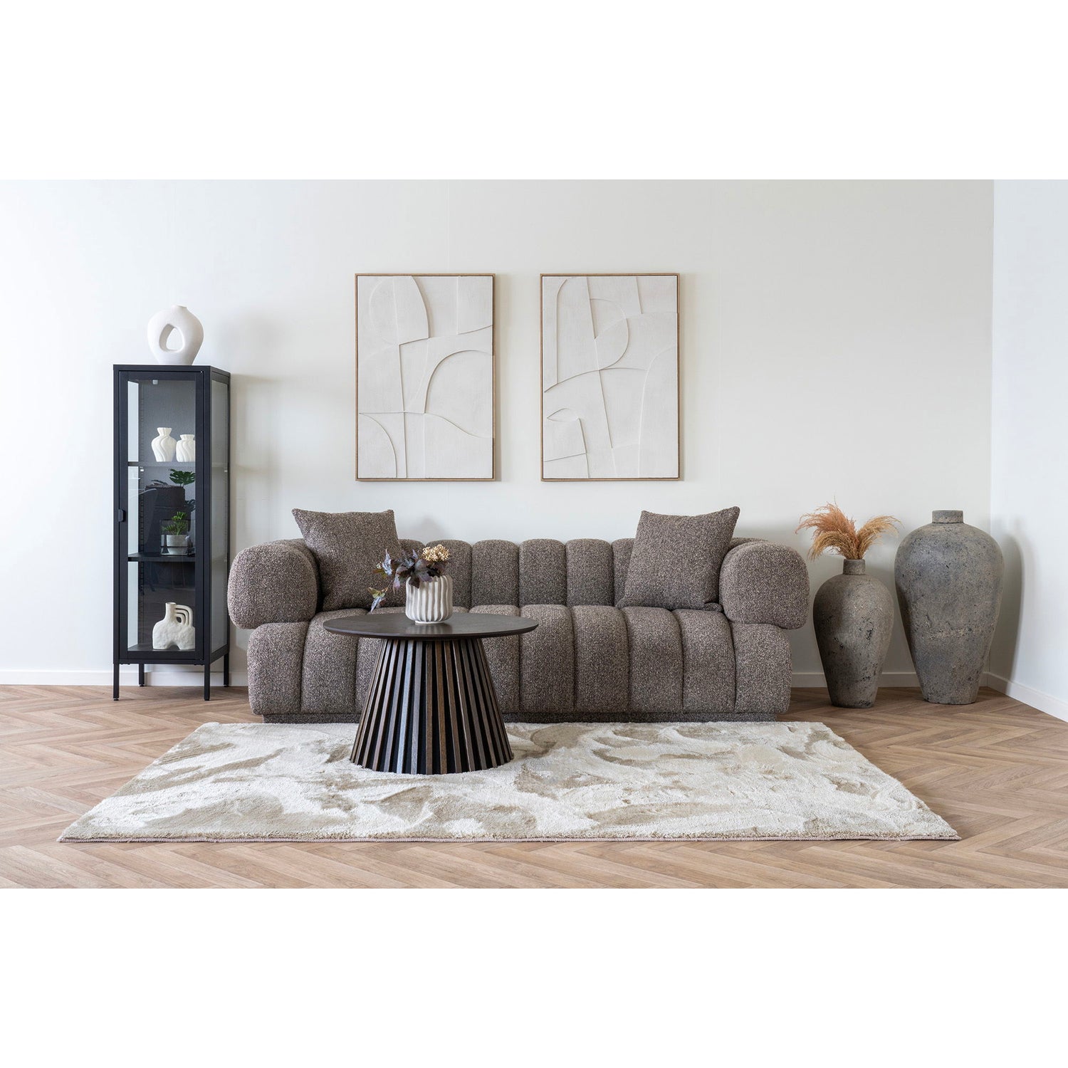 Sofa med 2 puder, brun, HN1296