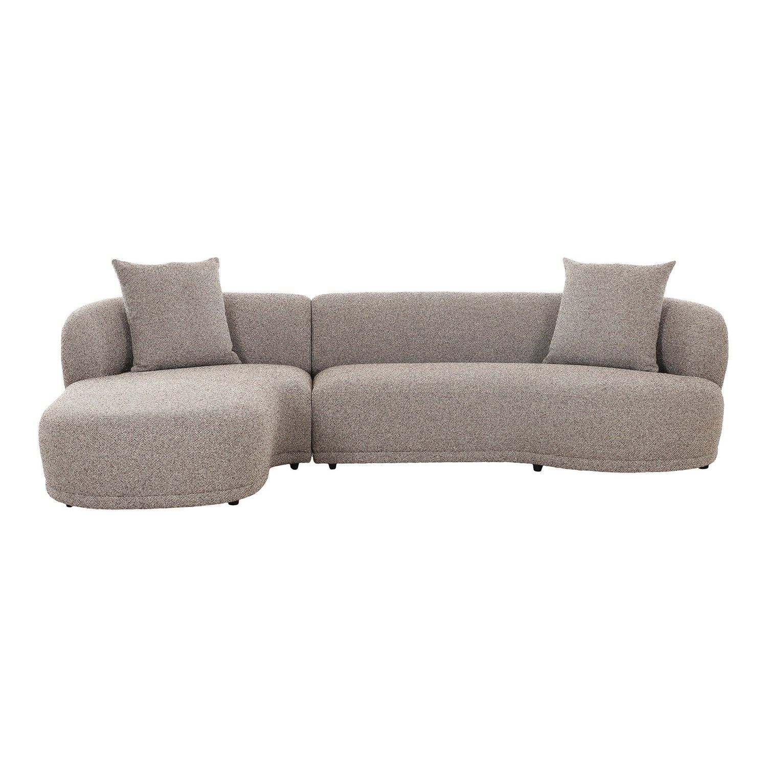 Sofa med 2 puder, venstrevendt, brun, HN1299