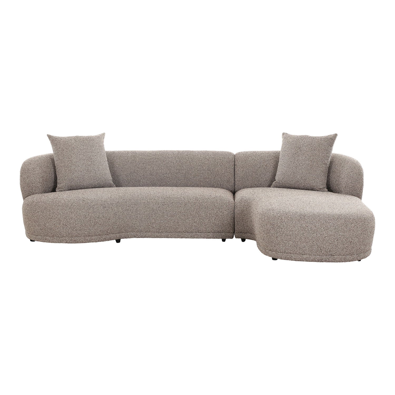 Sofa med 2 puder, højrevendt, brun, HN1299