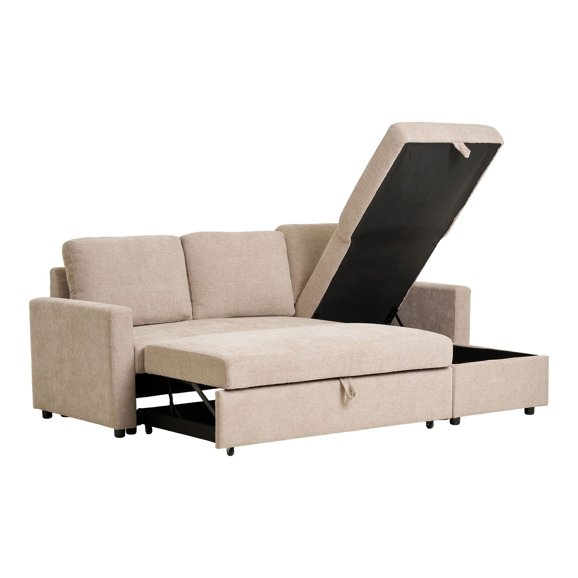 Belfast Chaiselong Sovesofa - Chaiselong sovesofa med opbevaring
