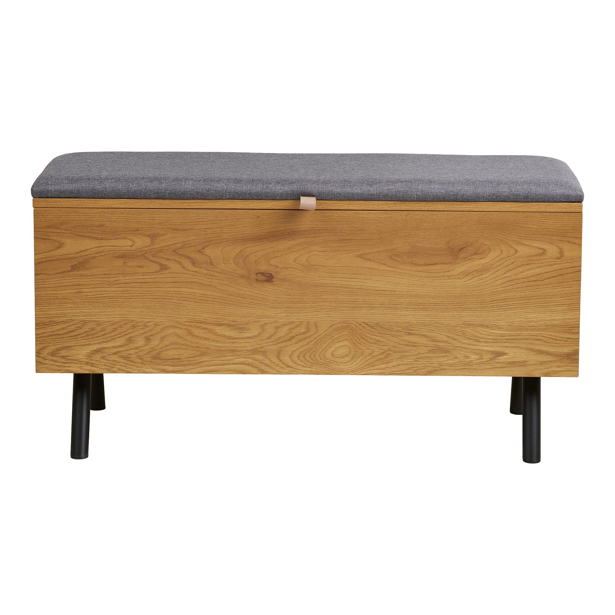 Barco Bænk med opbevaring - Bænk med opbevaring, egetræslook 92x33x48 cm