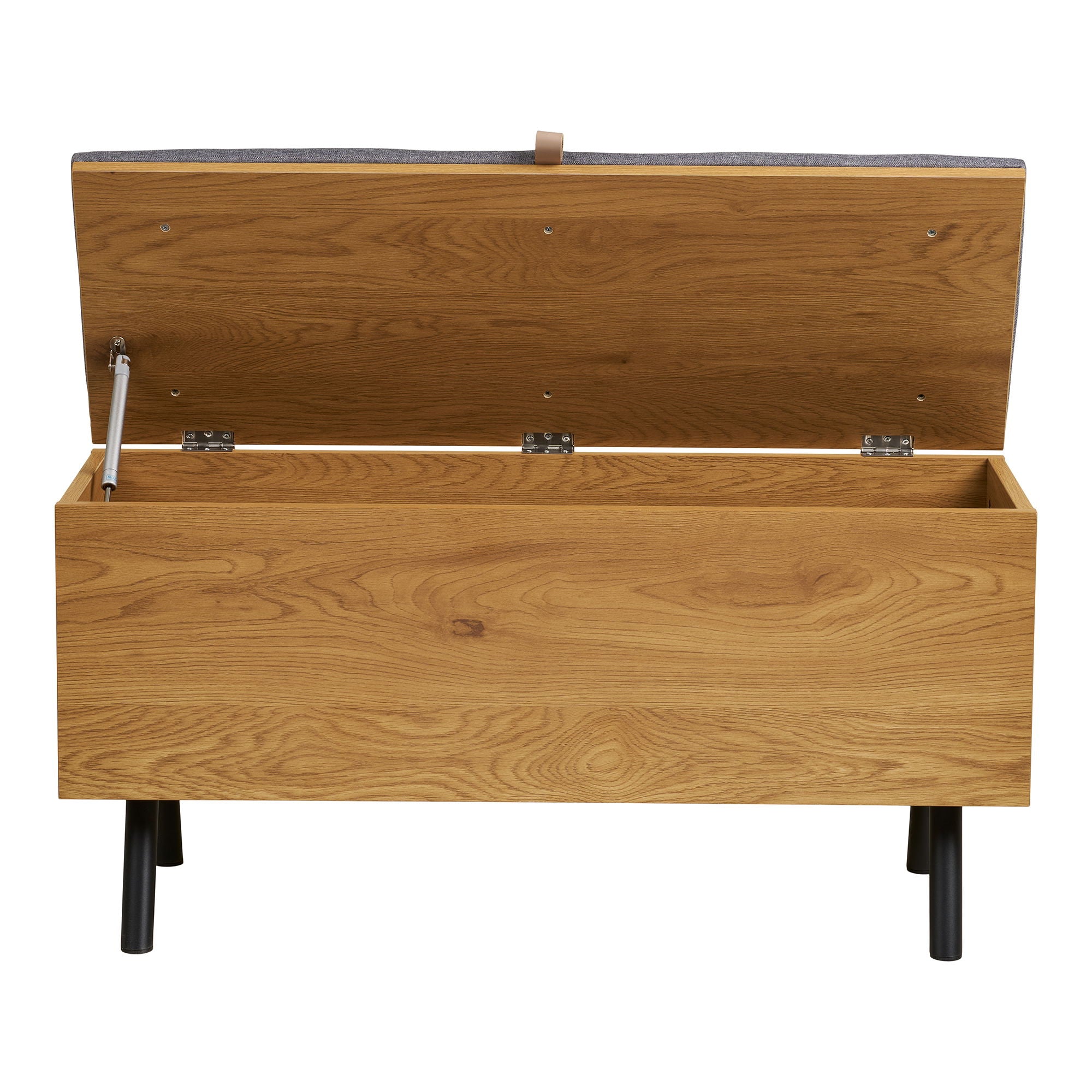 Barco Bænk med opbevaring - Bænk med opbevaring, egetræslook 92x33x48 cm