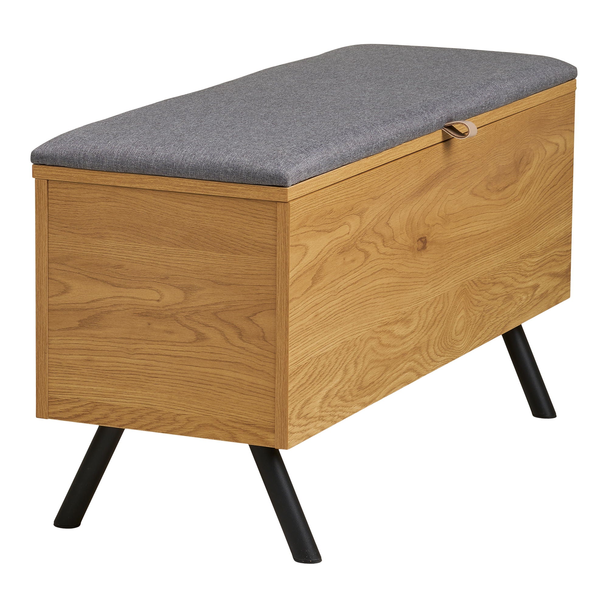 Barco Bænk med opbevaring - Bænk med opbevaring, egetræslook 92x33x48 cm