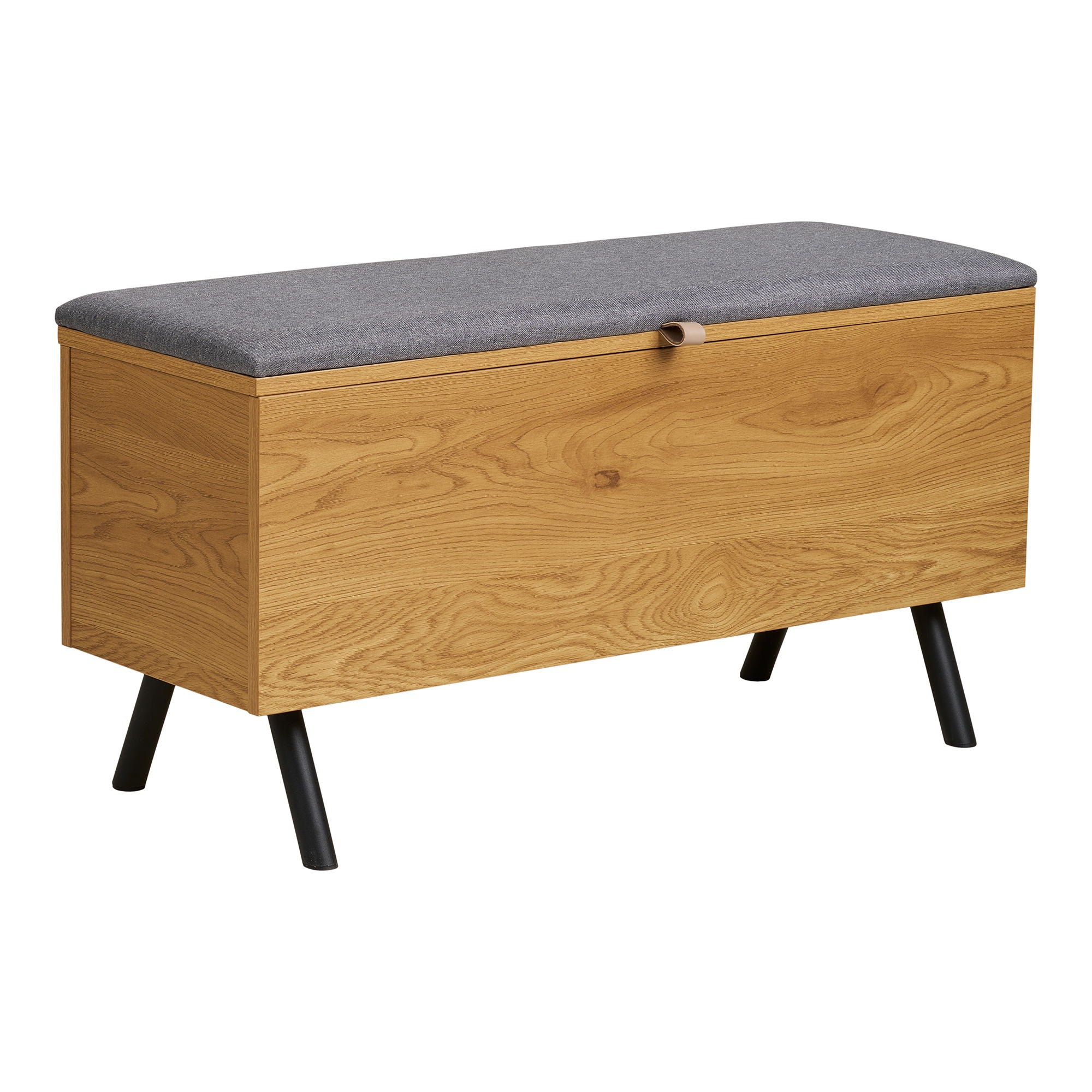 Barco Bænk med opbevaring - Bænk med opbevaring, egetræslook 92x33x48 cm