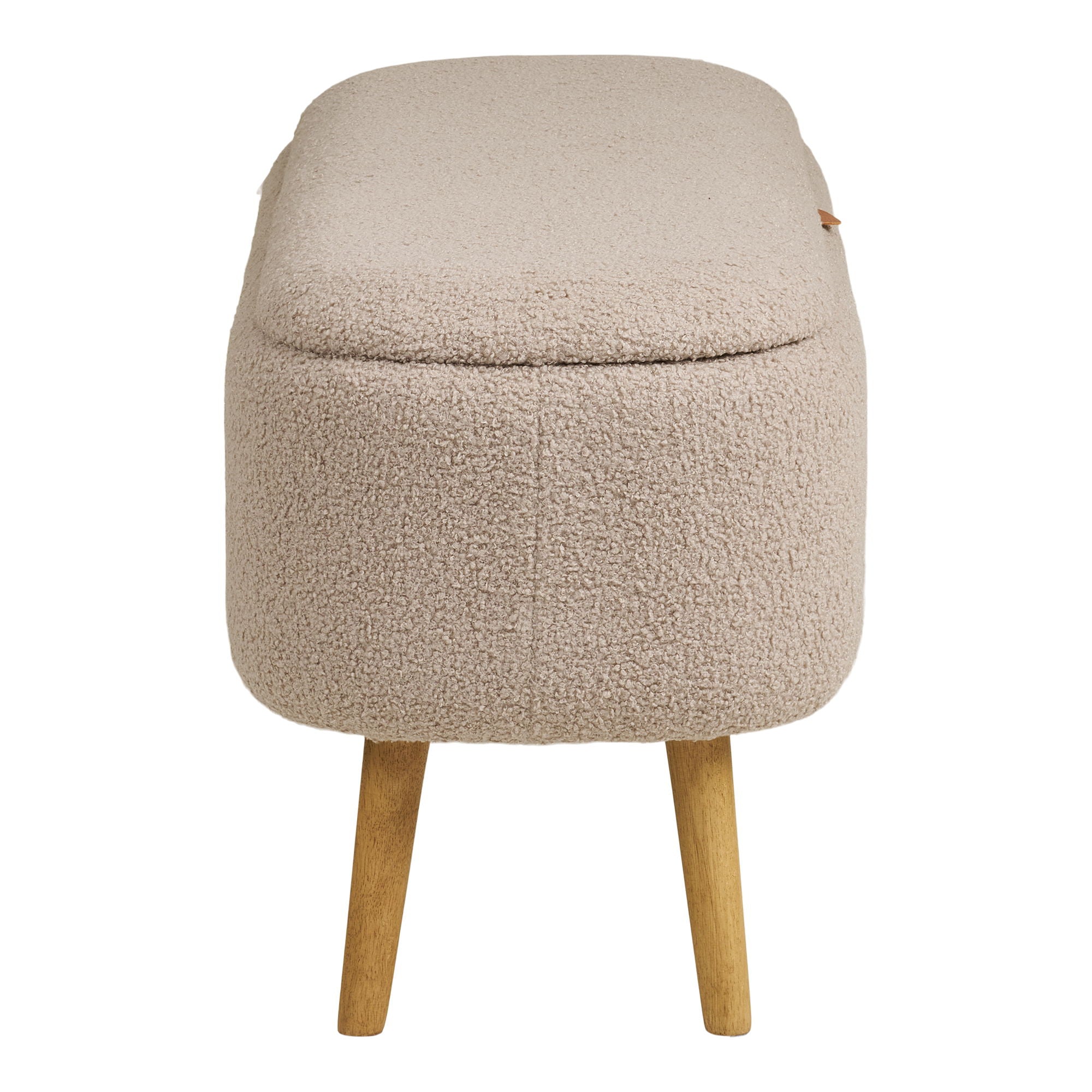 Harlow Bænk - Bænk med opbevaring, bouclé, beige 95x37x45 cm, HN1063