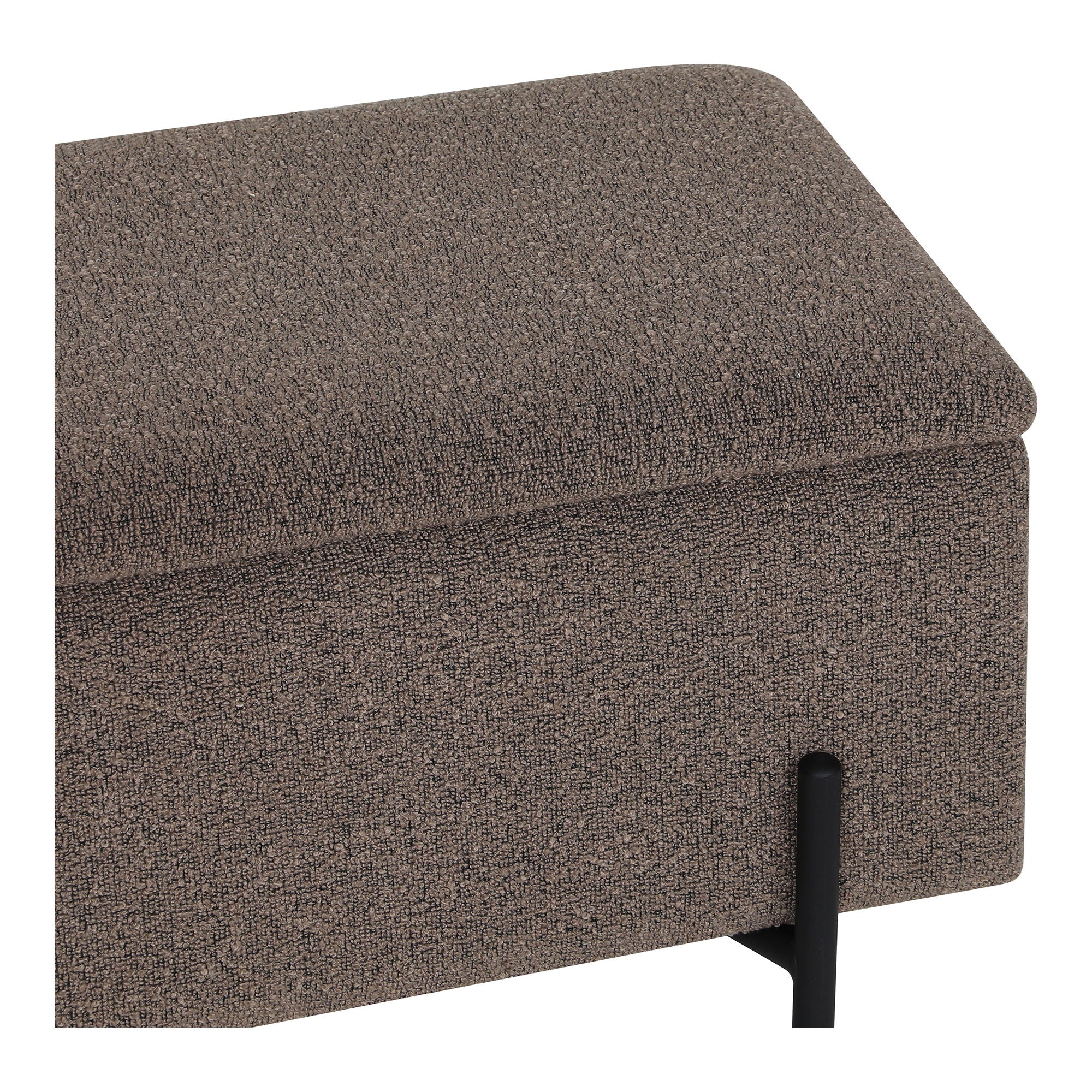 Watford Bænk - Bænk med opbevaring, bouclé, brun 95x36,5x43 cm, HN1061