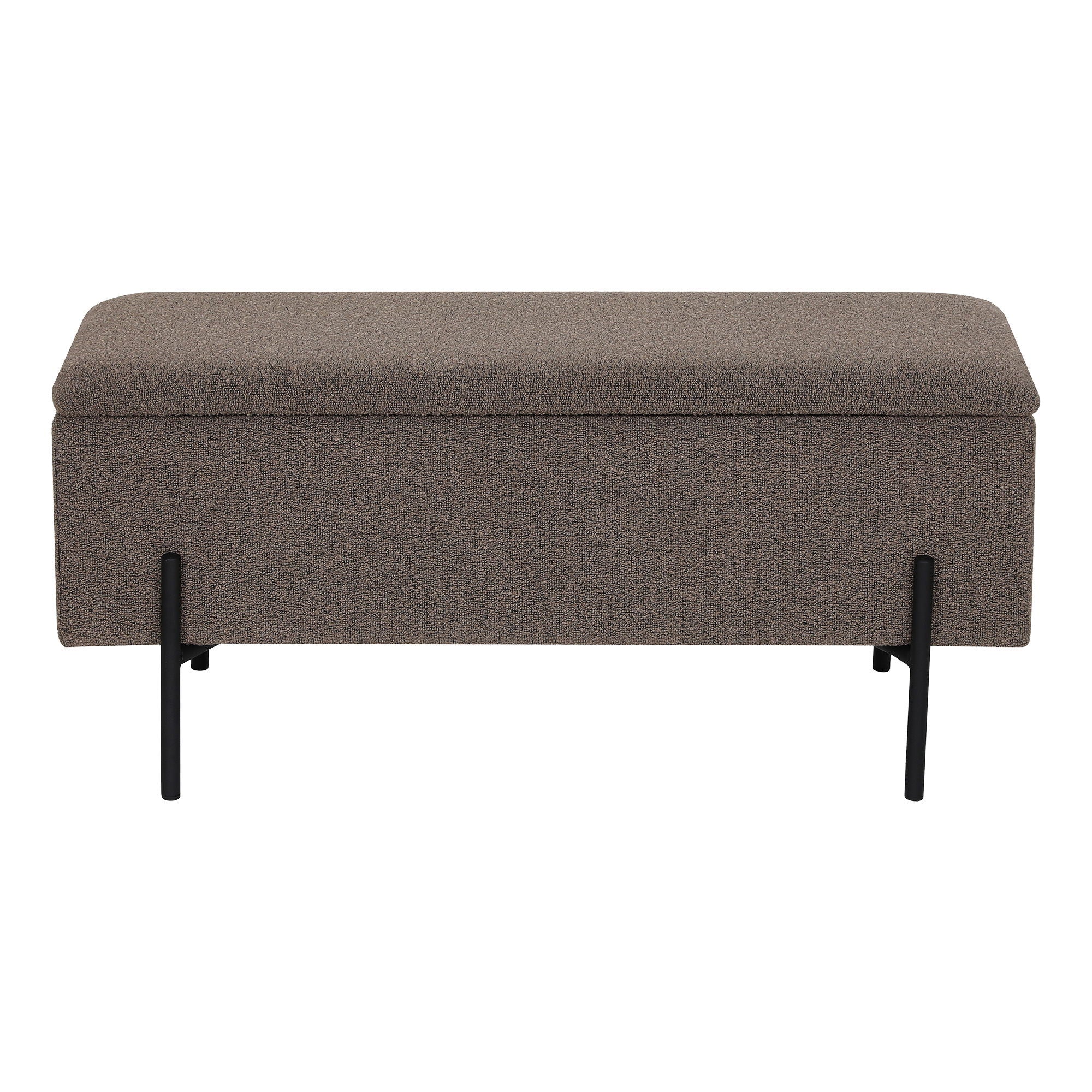 Watford Bænk - Bænk med opbevaring, bouclé, brun 95x36,5x43 cm, HN1061