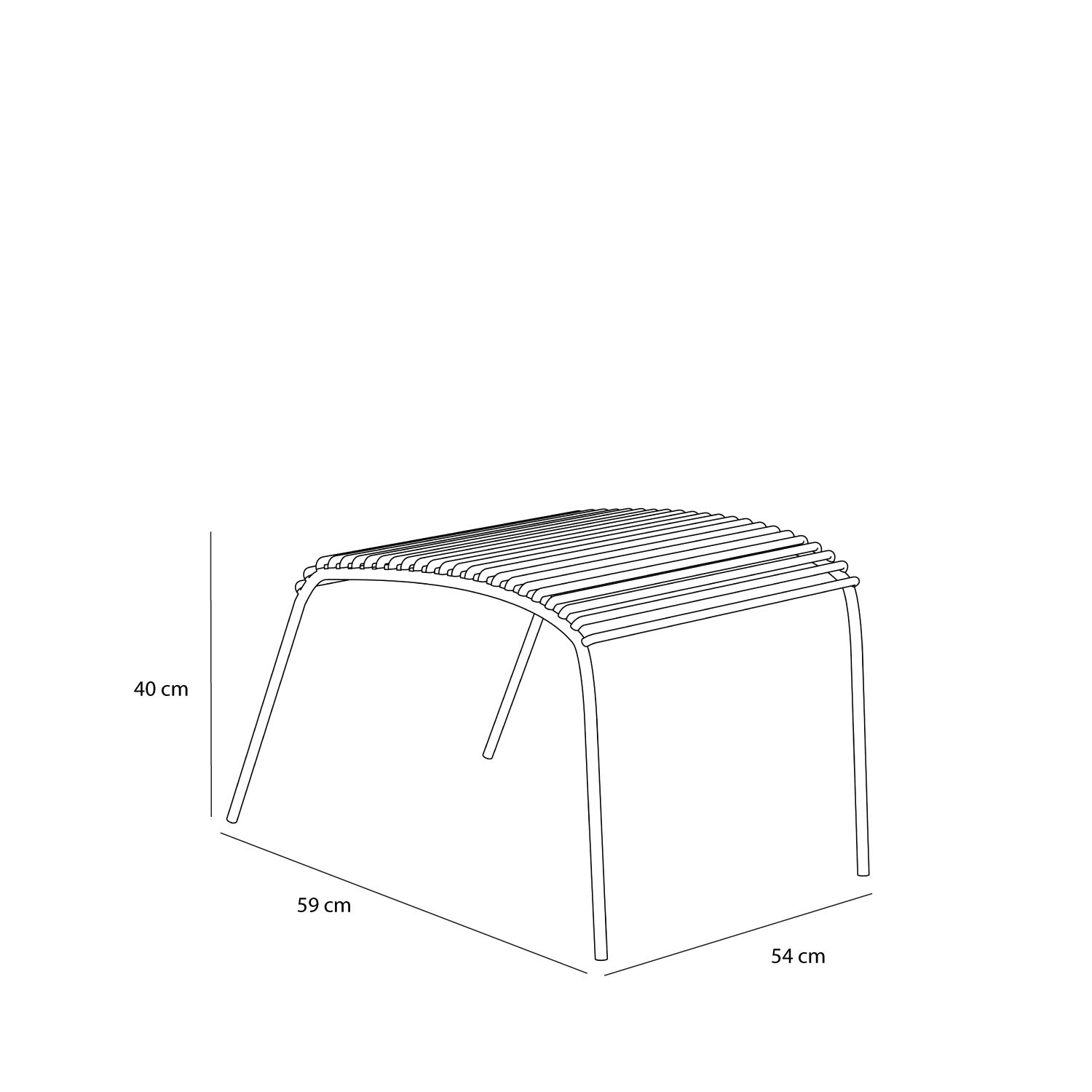 String Fodskammel Sort - 52x52xh42cm