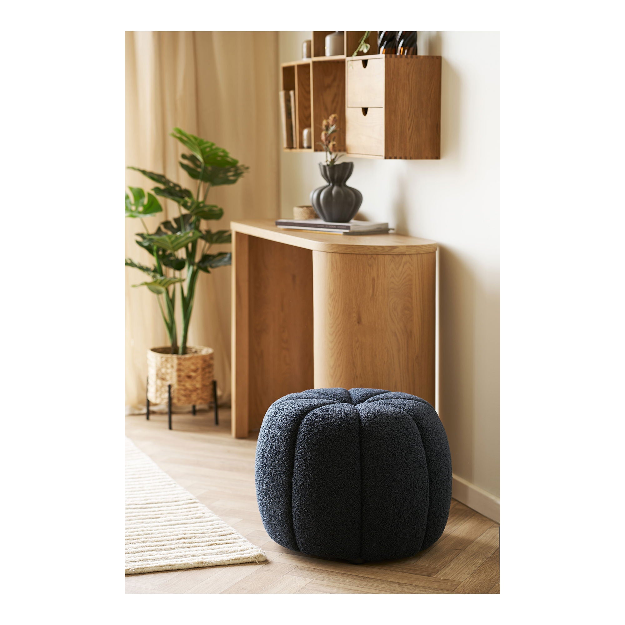 Paisley Puf - Puf, marine ø48x38 cm, HN1311
