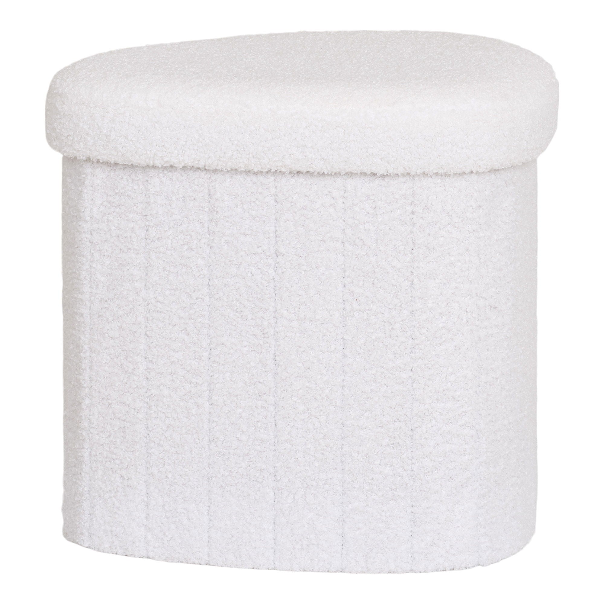 Puf, teddy, hvid, HN1310<br>42,5x36,5 cm