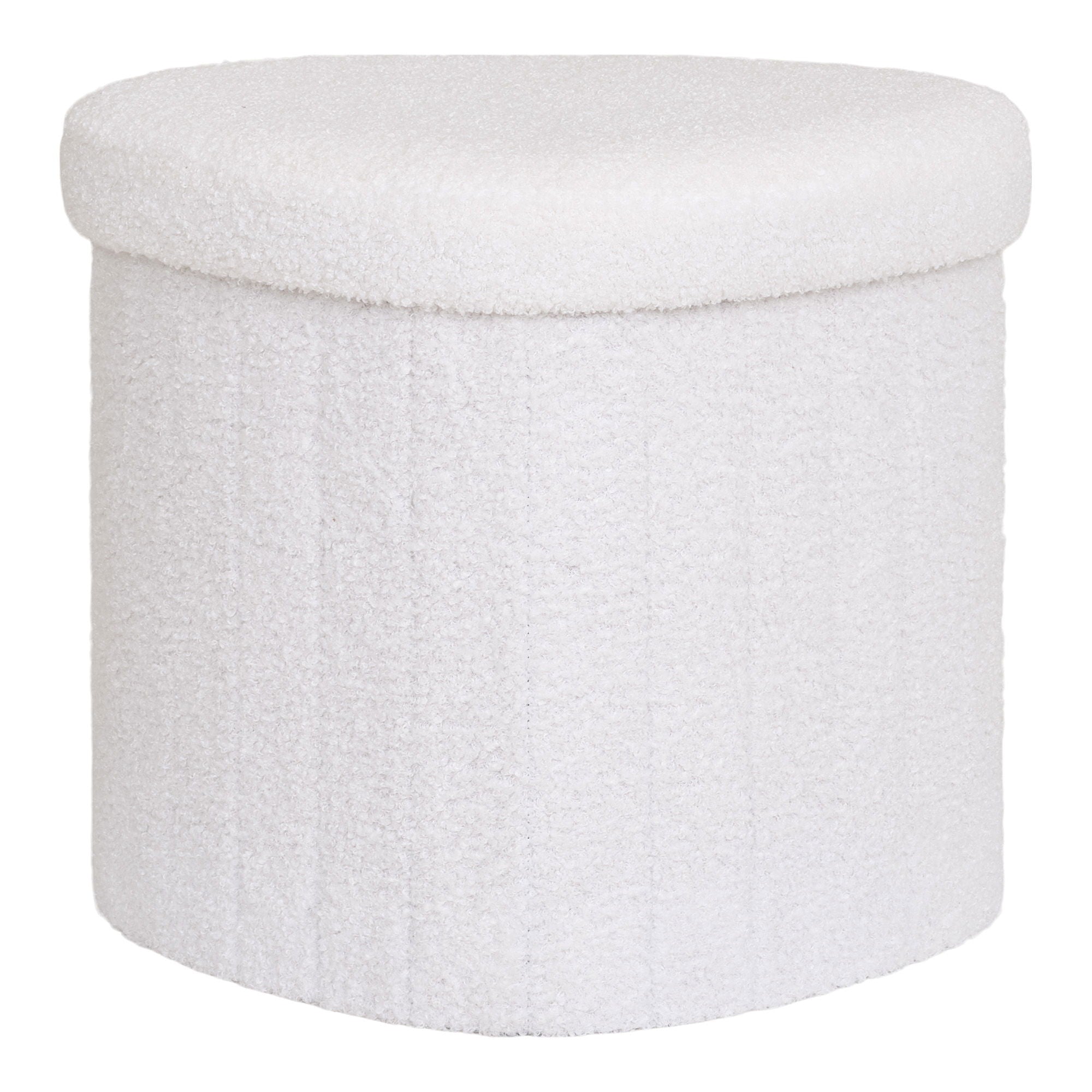 Puf, teddy, hvid, HN1310<br>42,5x36,5 cm