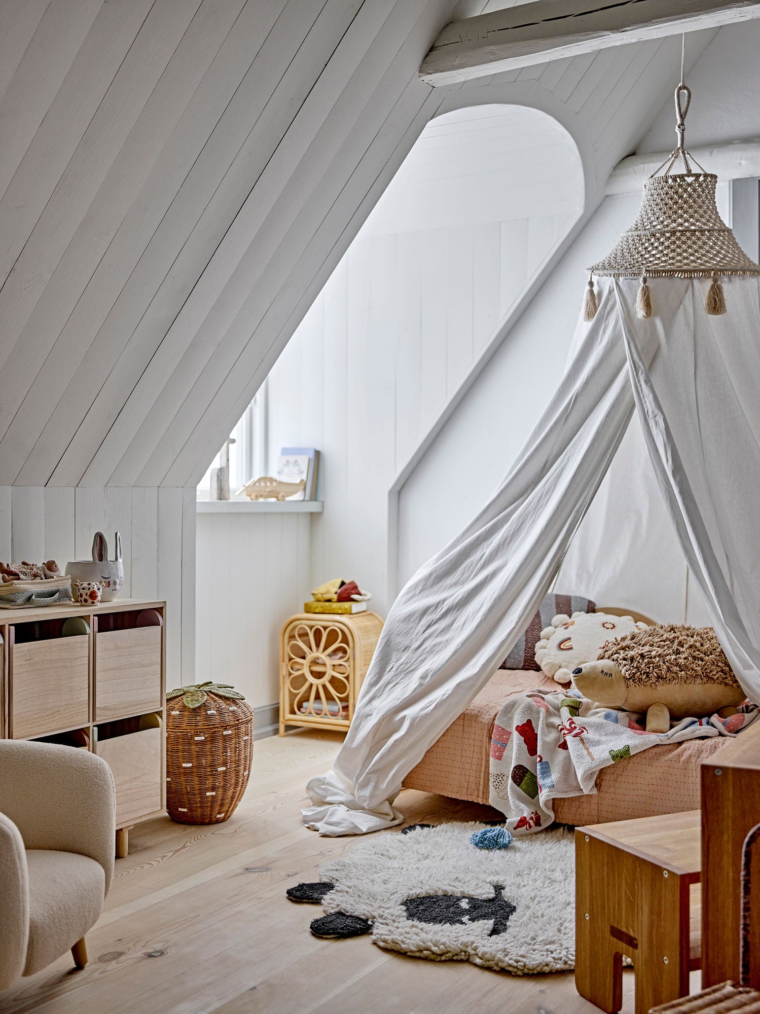 Bloomingville MINI Dolly Tæppe, Hvid, Uld