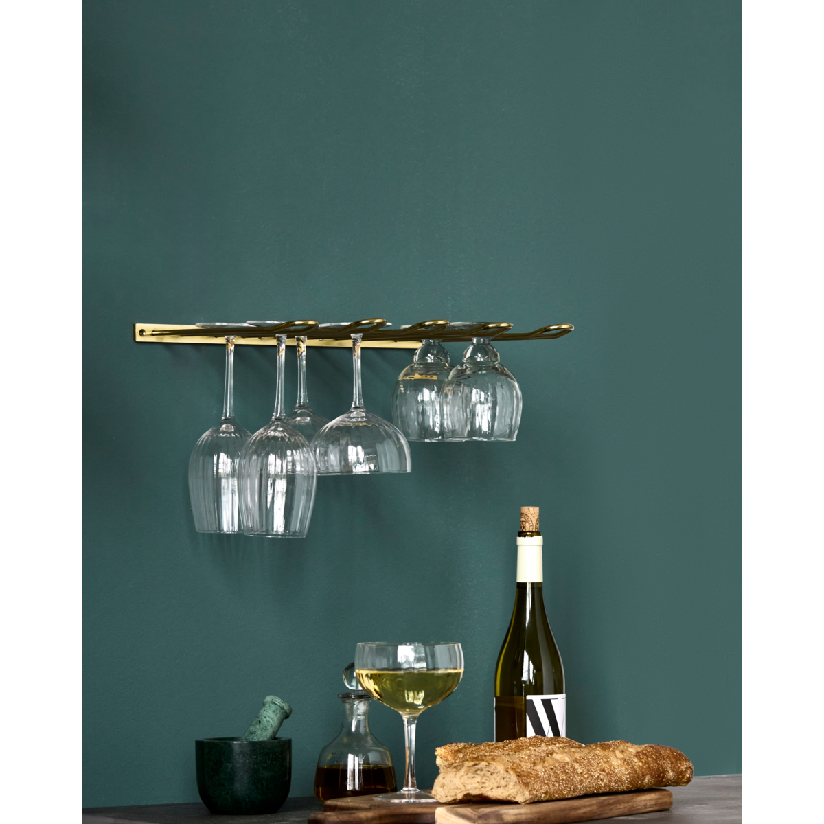 Glass rack, HDStilio, Antik guldfinish