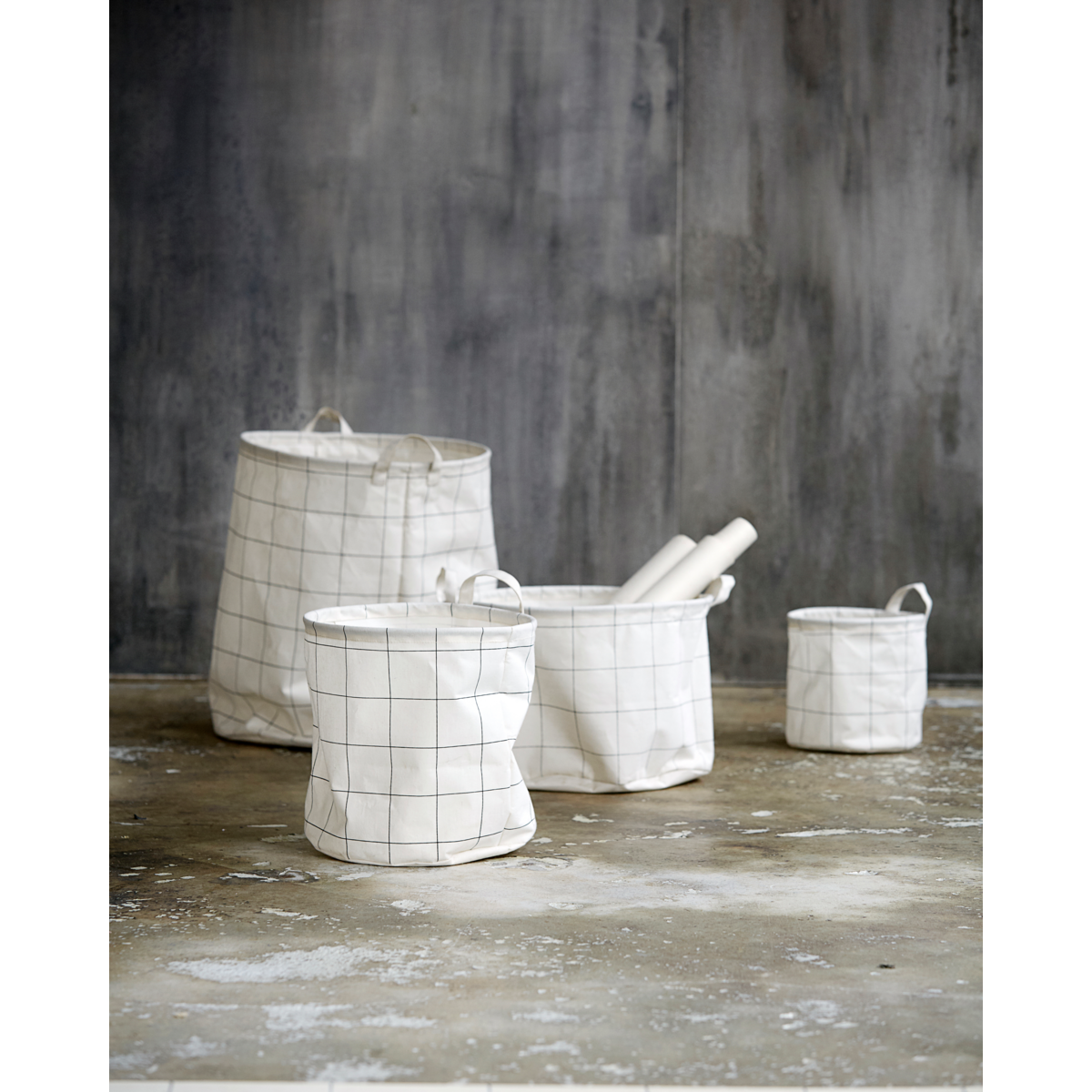 Vasketøjspose, HDSquares, Hvid & Sort