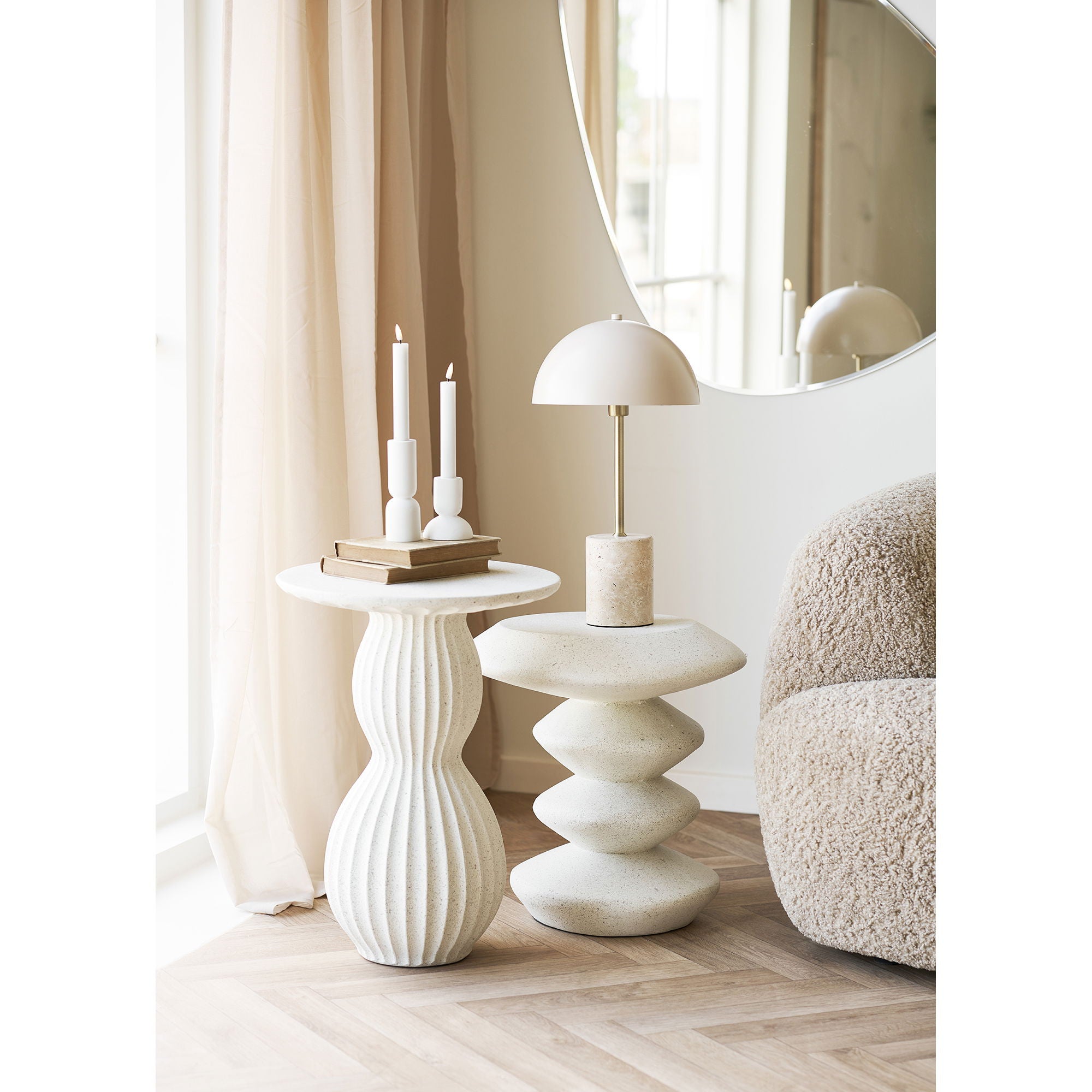 Blackburn Sidebord - Sidebord, fiberclay, hvid ø36x45,5 cm