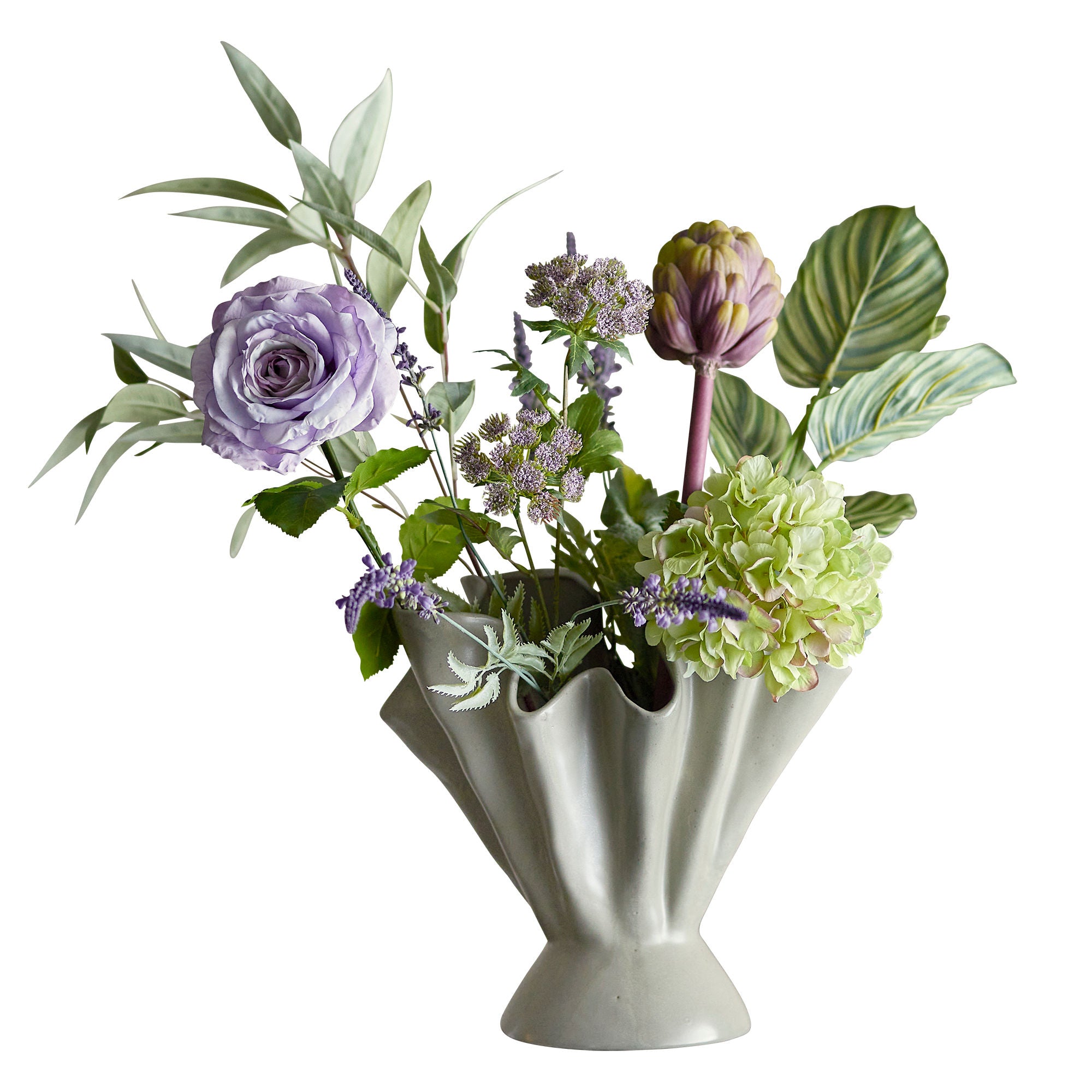 Bloomingville Whisper Buket, Lilla, Kunstige Blomster