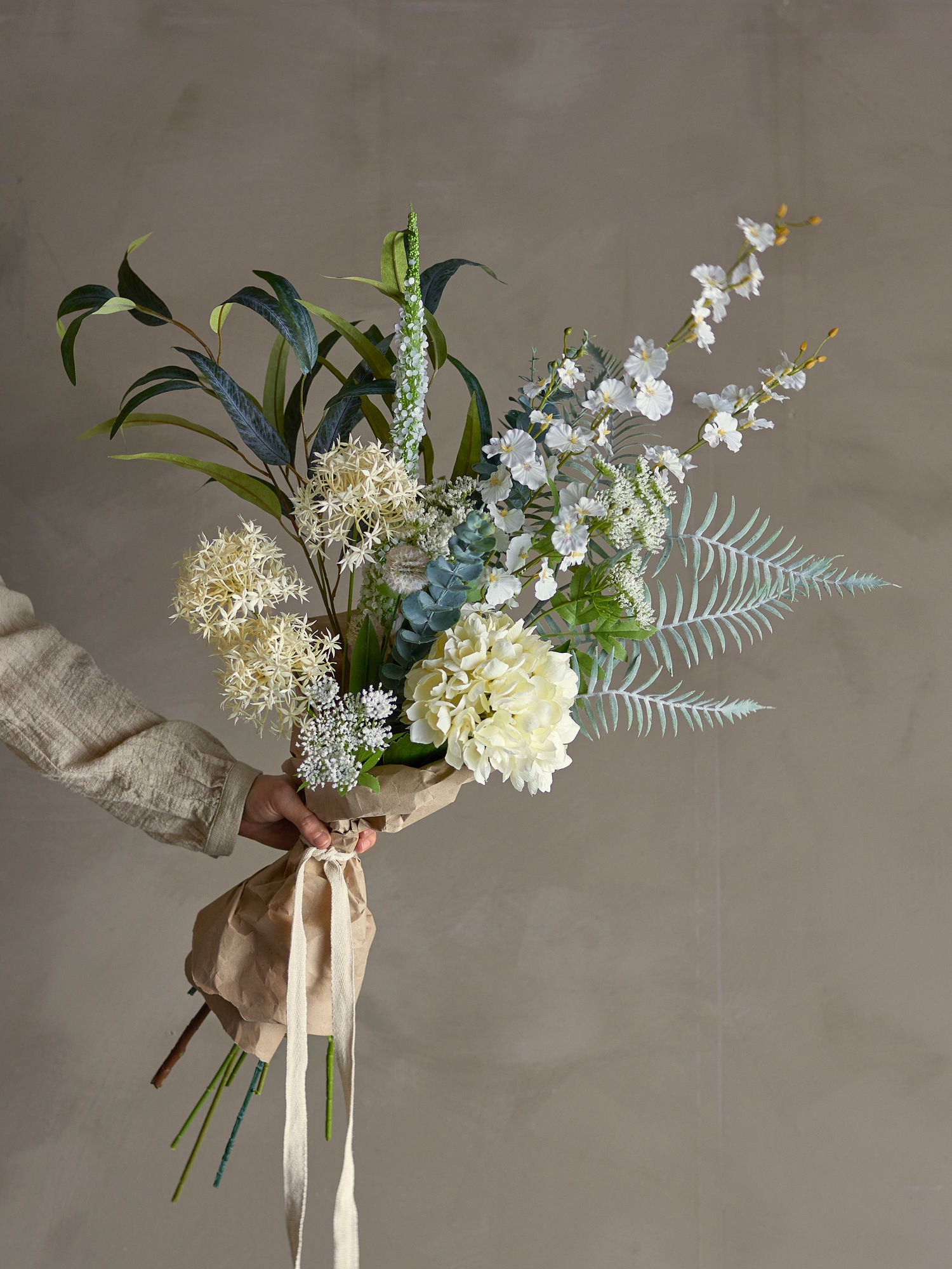 Bloomingville Symphonie Buket, Hvid, Kunstige Blomster