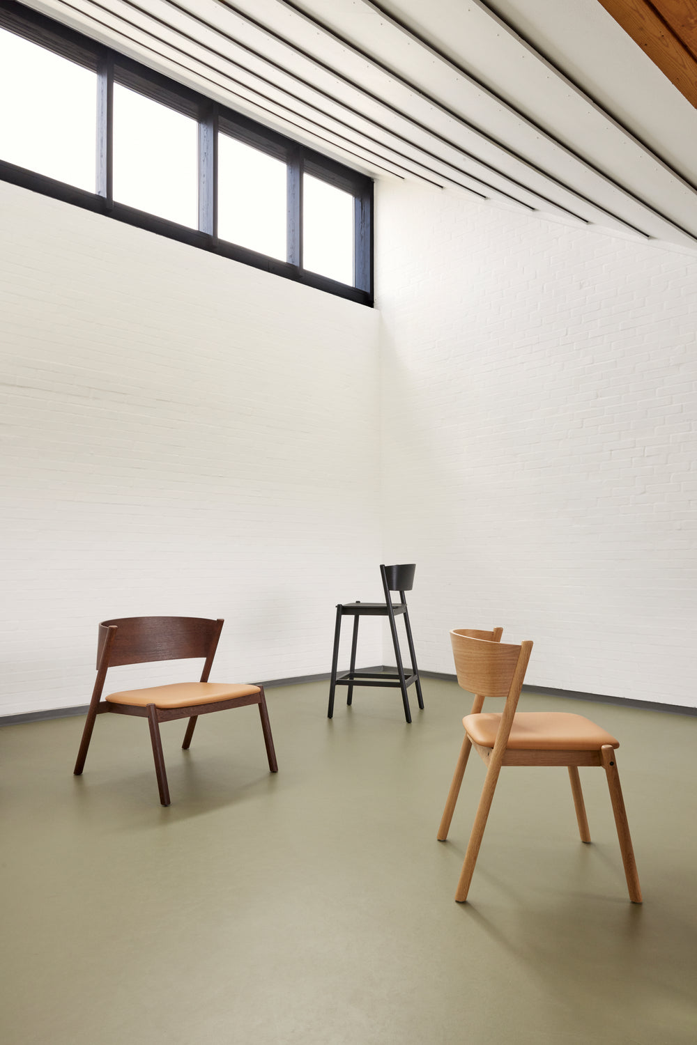 Oblique Loungestol Sæde Mørkebrun - 64x64xh75cm