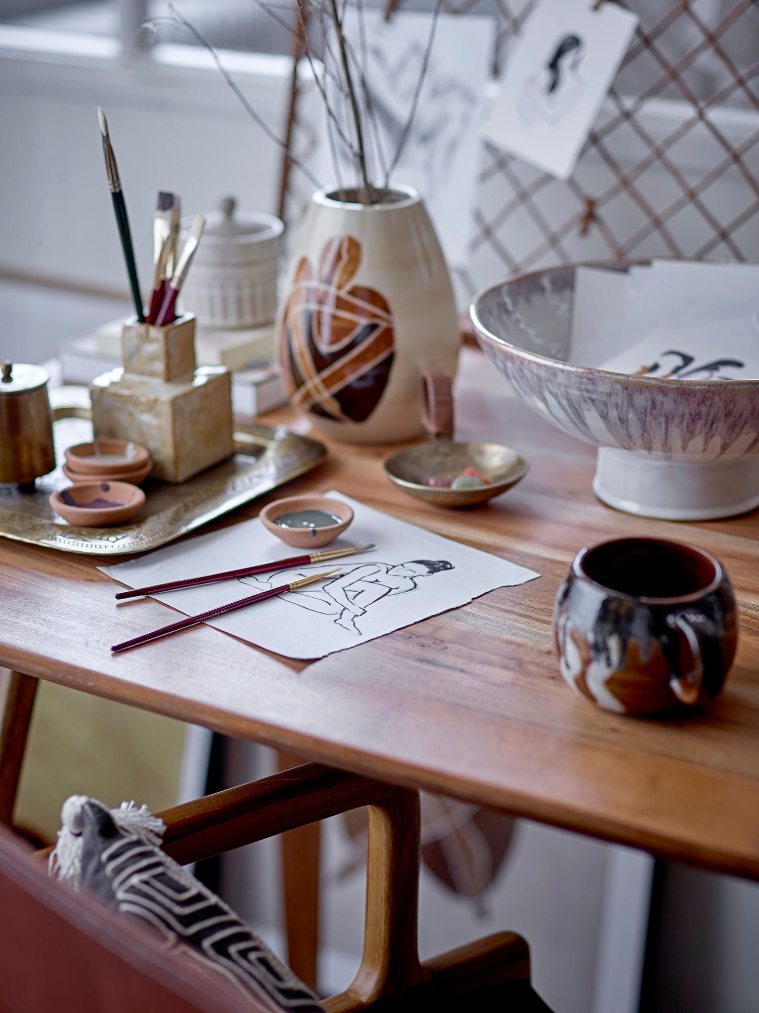 Bloomingville Jona Vase, Brun, Stentøj