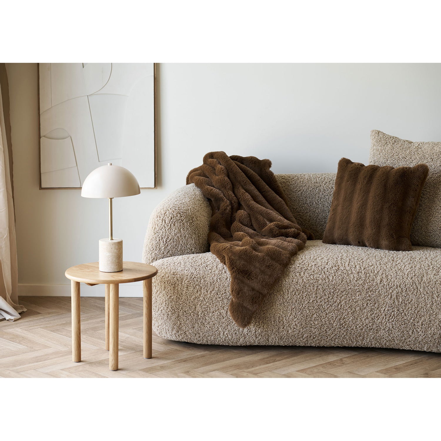 Galena Pude - Pude, imiteret pels, brun 45x45 cm