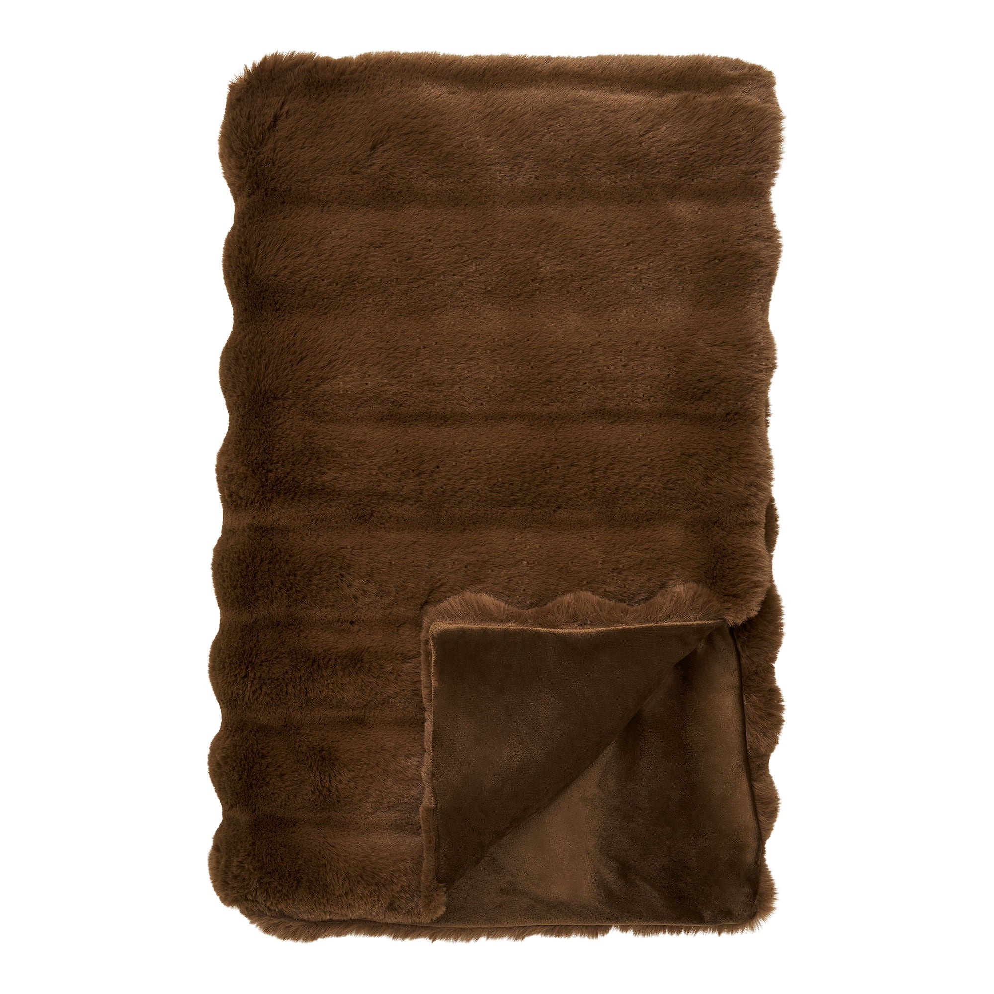 Galena Plaid - Plaid, imiteret pels, brun 130x180 cm