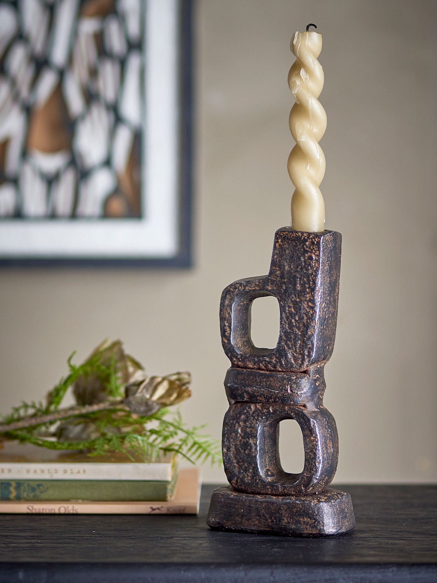 Bloomingville Sanah Lysestage, Sort, Støbejern