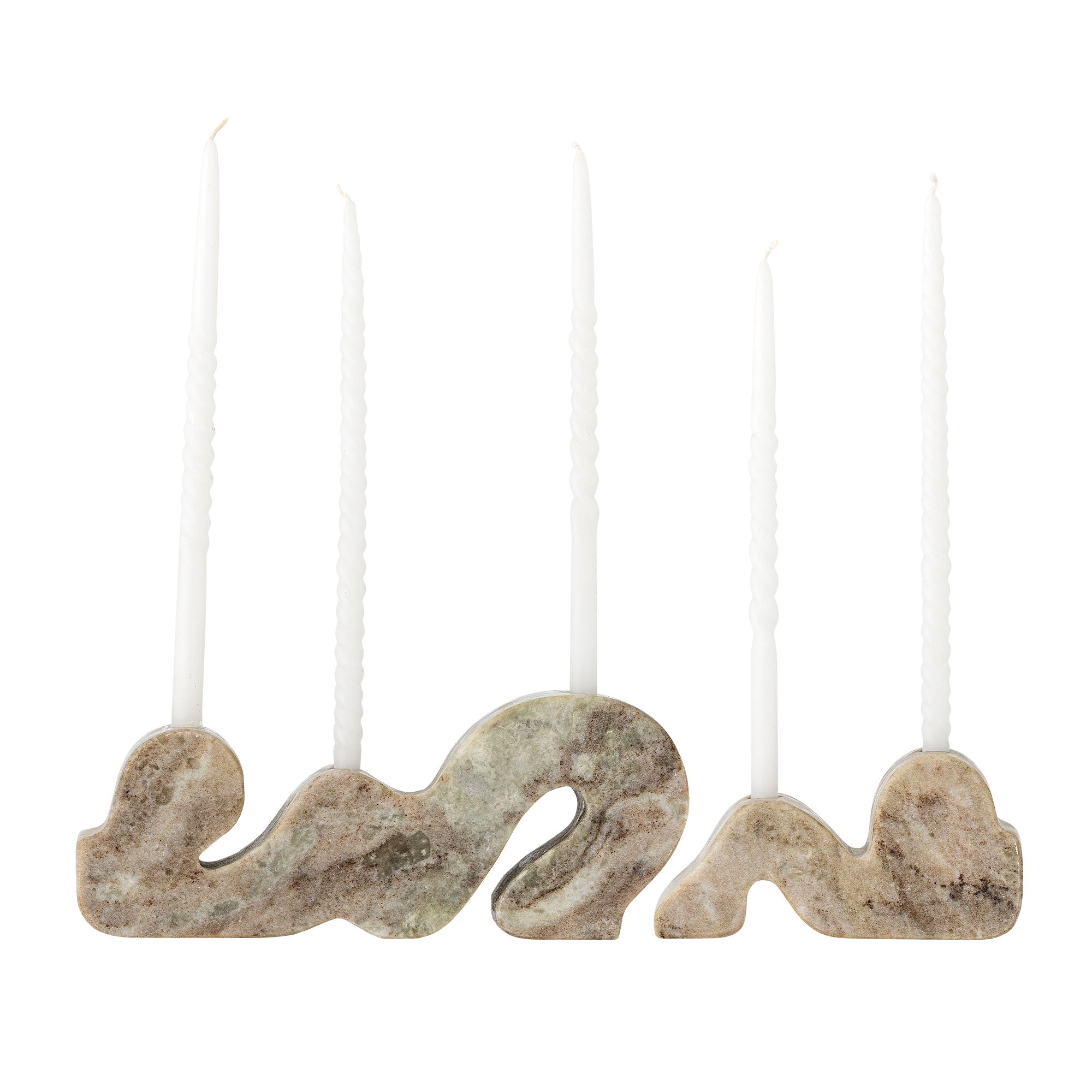 Bloomingville Liabella Lysestage, Grå, Marmor