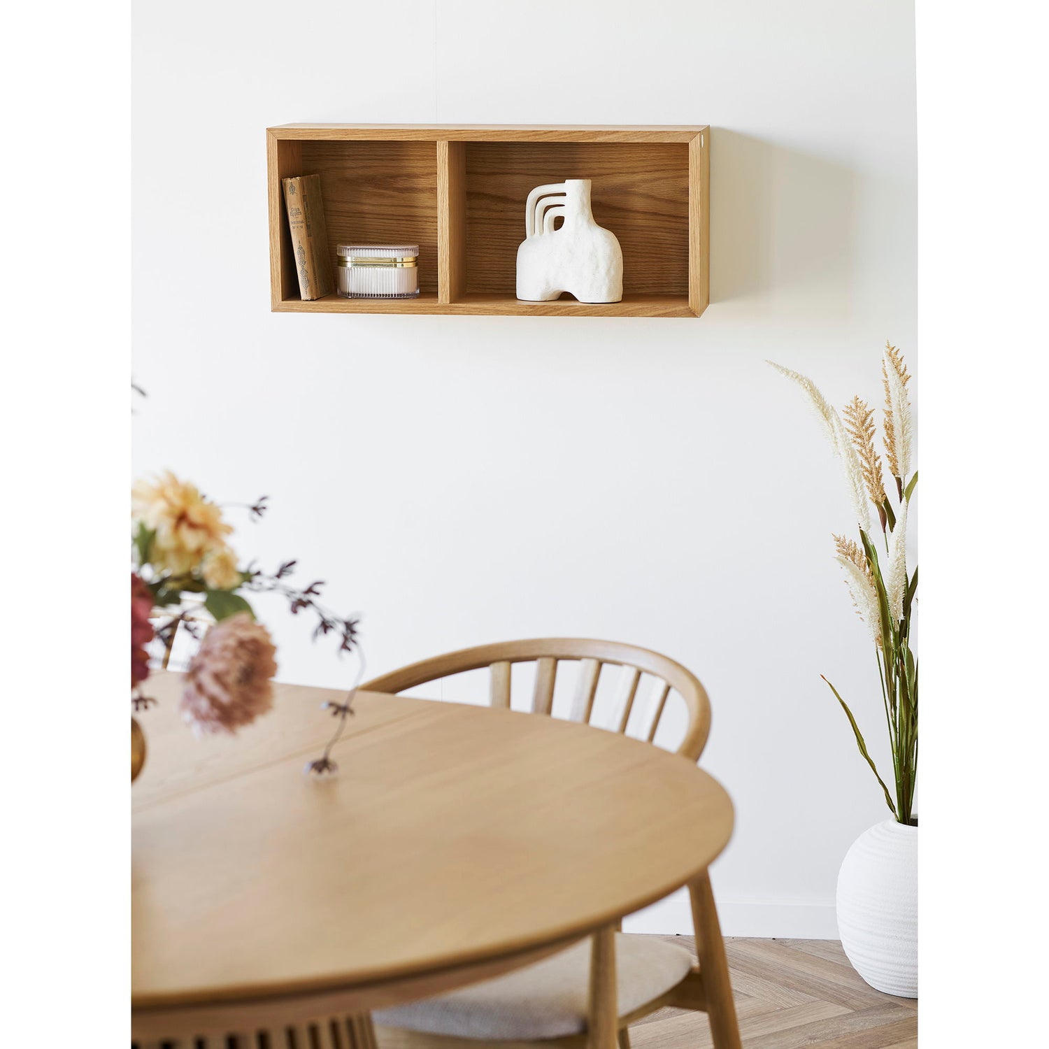 Oshawa Væghylde - Væghylde, egefiner, natur 71x20x30 cm