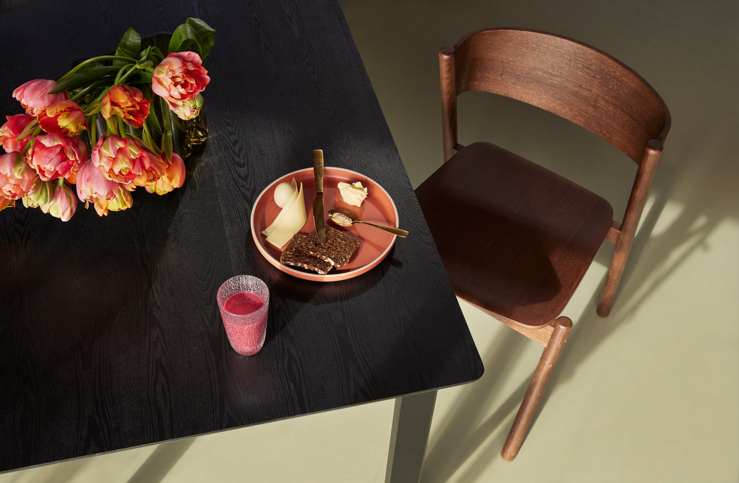 Oblique Spisestol Brun - 55x51xh80cm