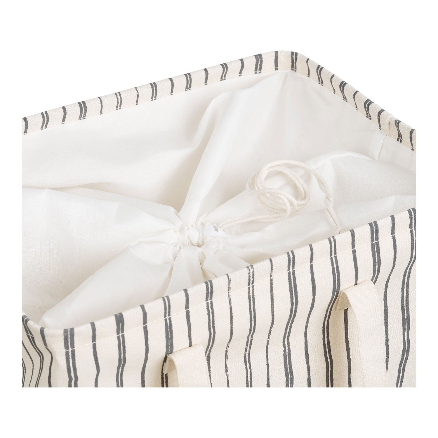 Argos Vasketøjskurv - Vasketøjskurv, stof, beige/sort 38x28x58 cm