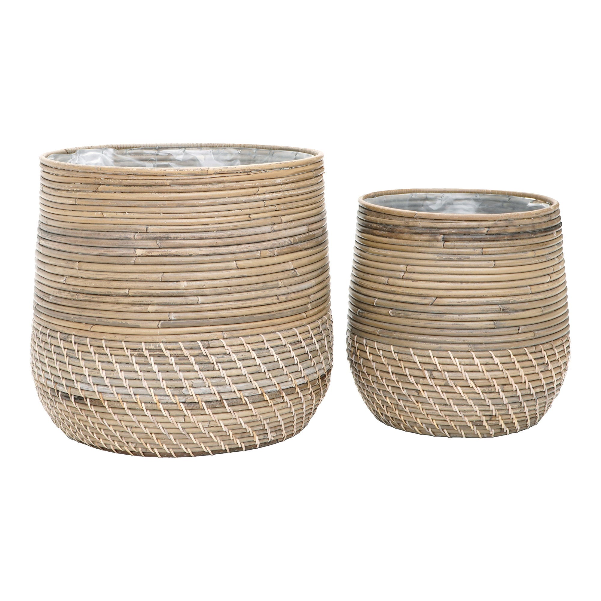 Kurve, kubu rattan, natur sæt af 2