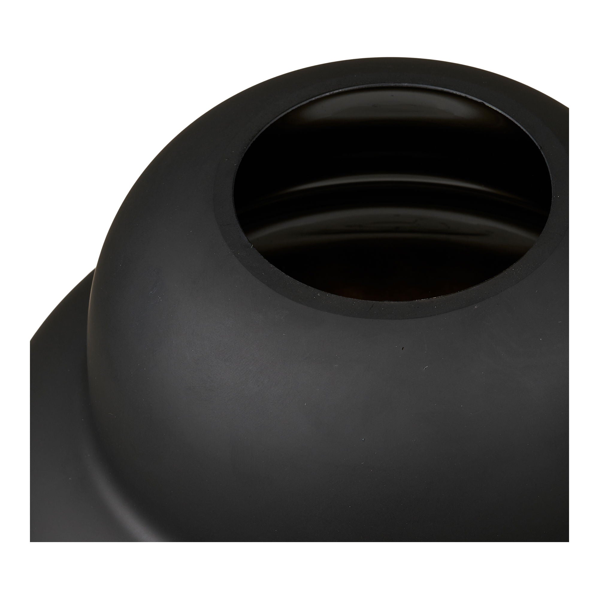Vase - Vase, mundblæst glas, sort ø21x20 cm