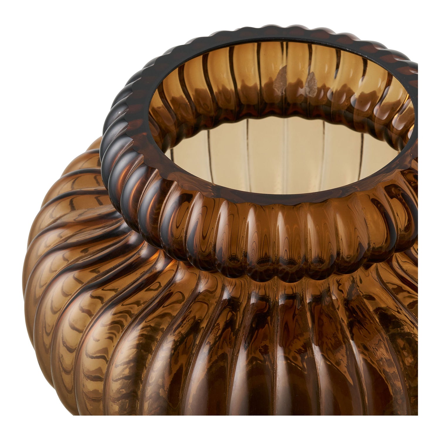 Vase - Vase, mundblæst glas, smoked brun ø20x16 cm