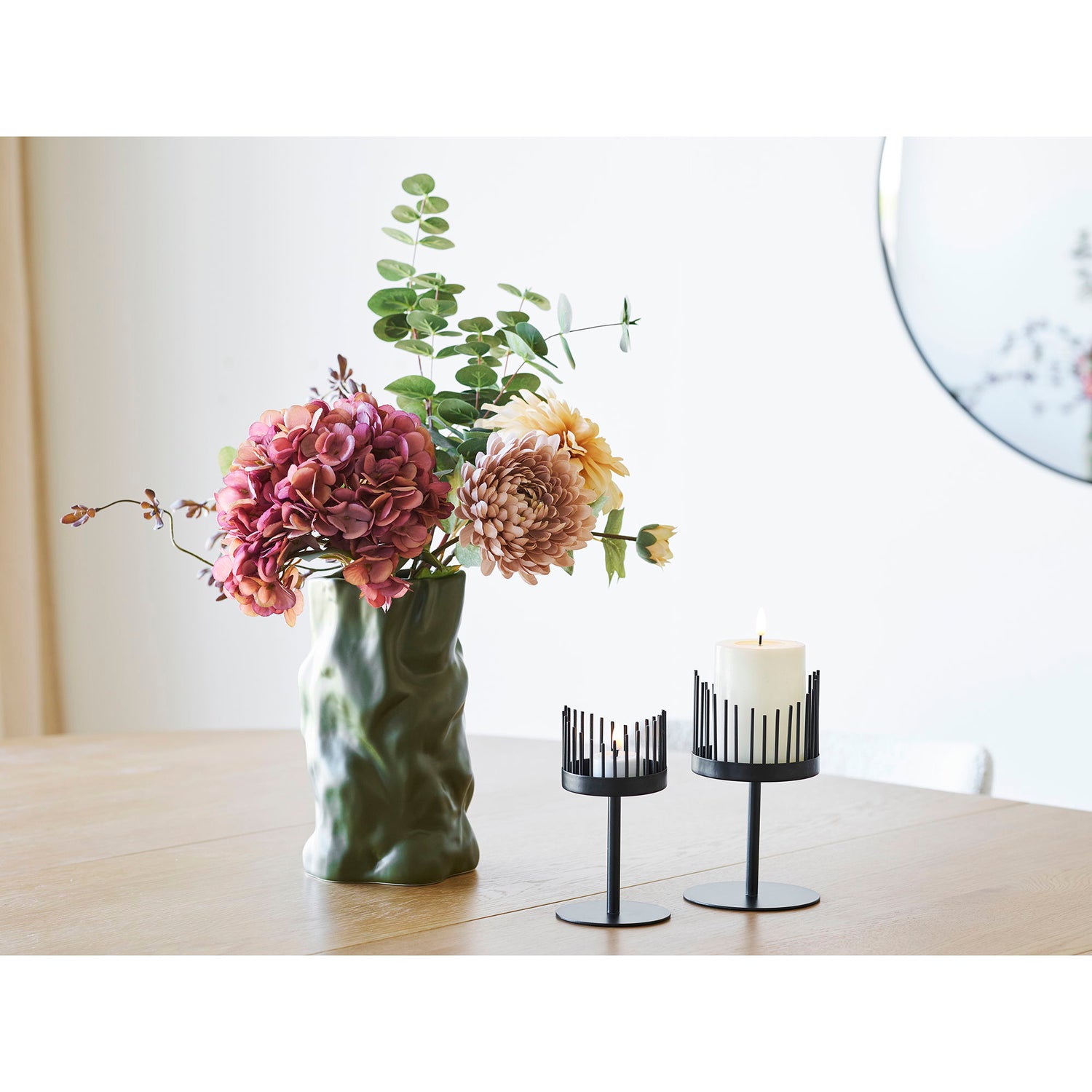 Vase - Vase, keramik, grøn ø15x25,5 cm