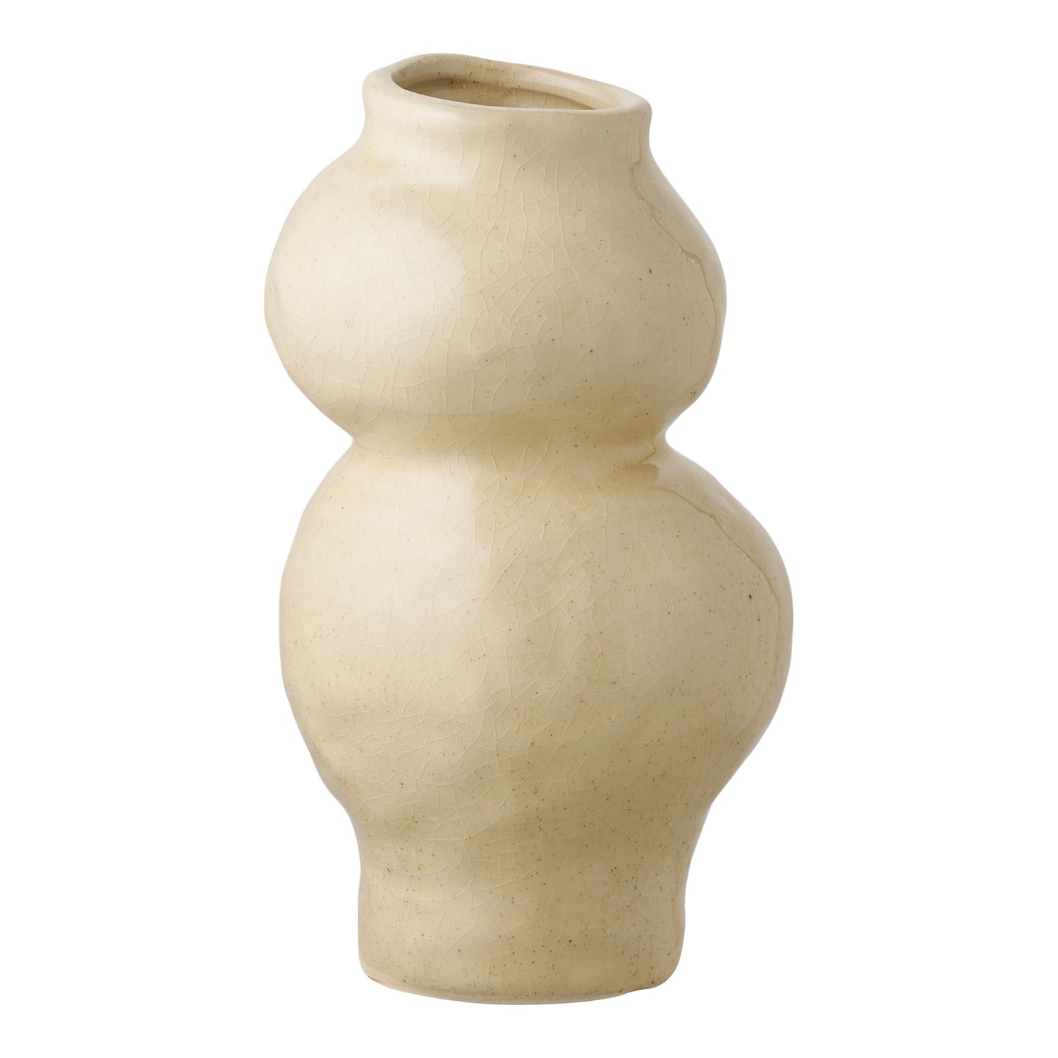 Vase - Vase, keramik, beige ø10,5x19,5 cm