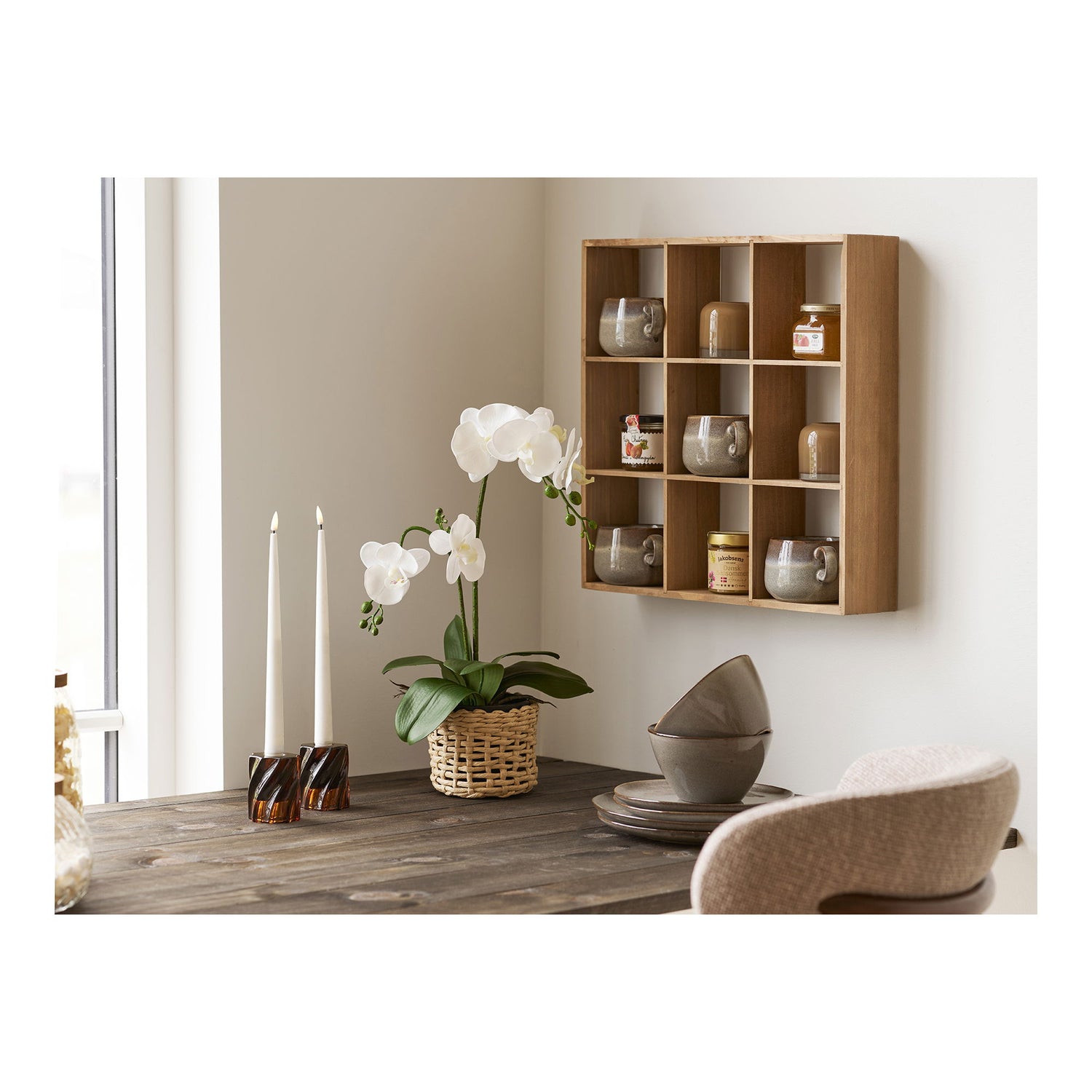 Lysestage - Lysestage, glas, smoked brun sæt af 2