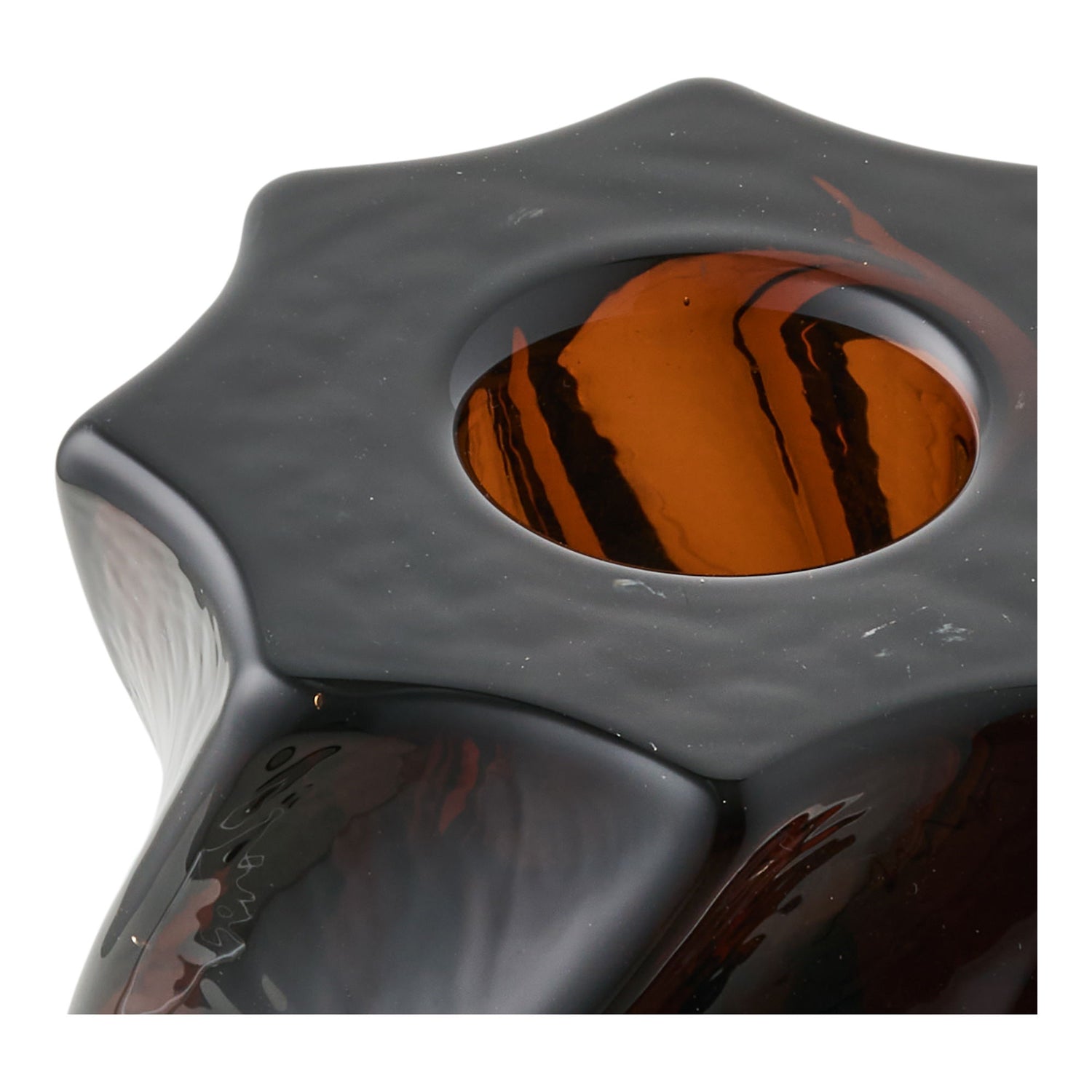 Lysestage - Lysestage, glas, smoked brun sæt af 2