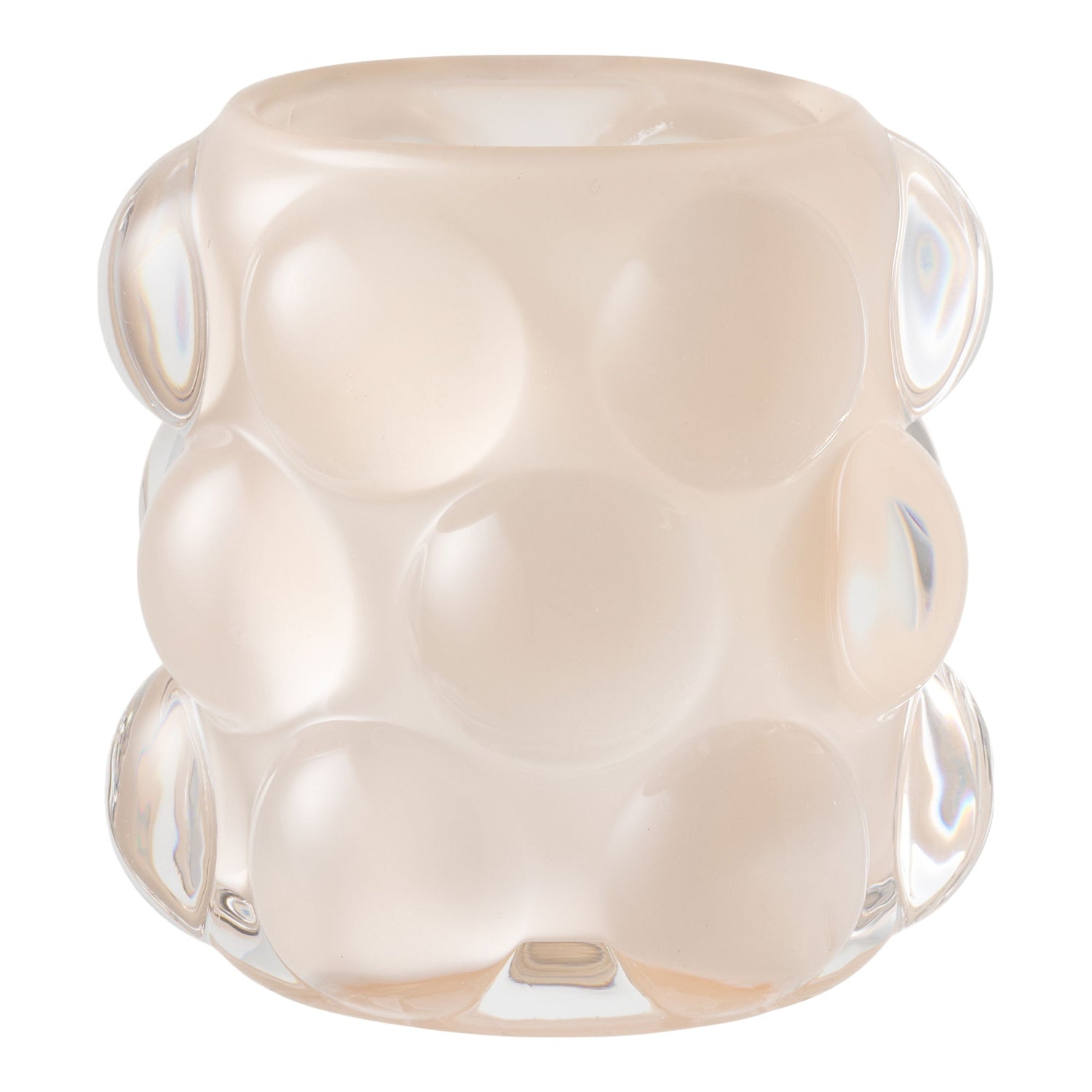 Lysestage - Lysestage, glas, beige/grøn sæt af 2