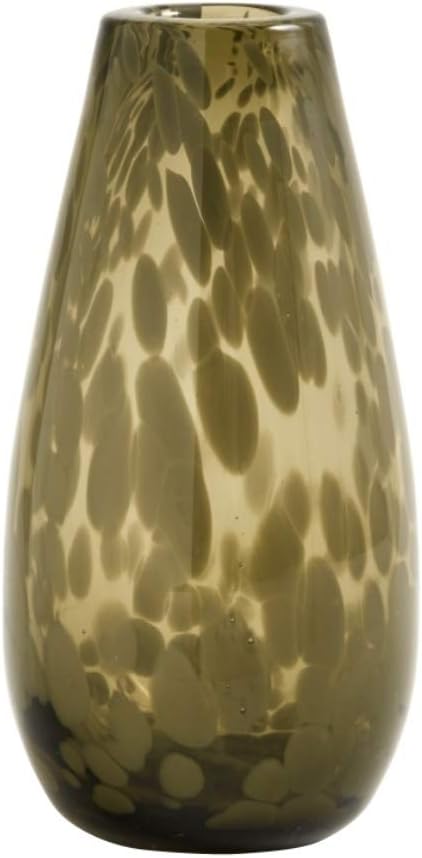 Nordal Deco Klar Vase Brun Højde 17 cm Pletmønster Håndlavet glas