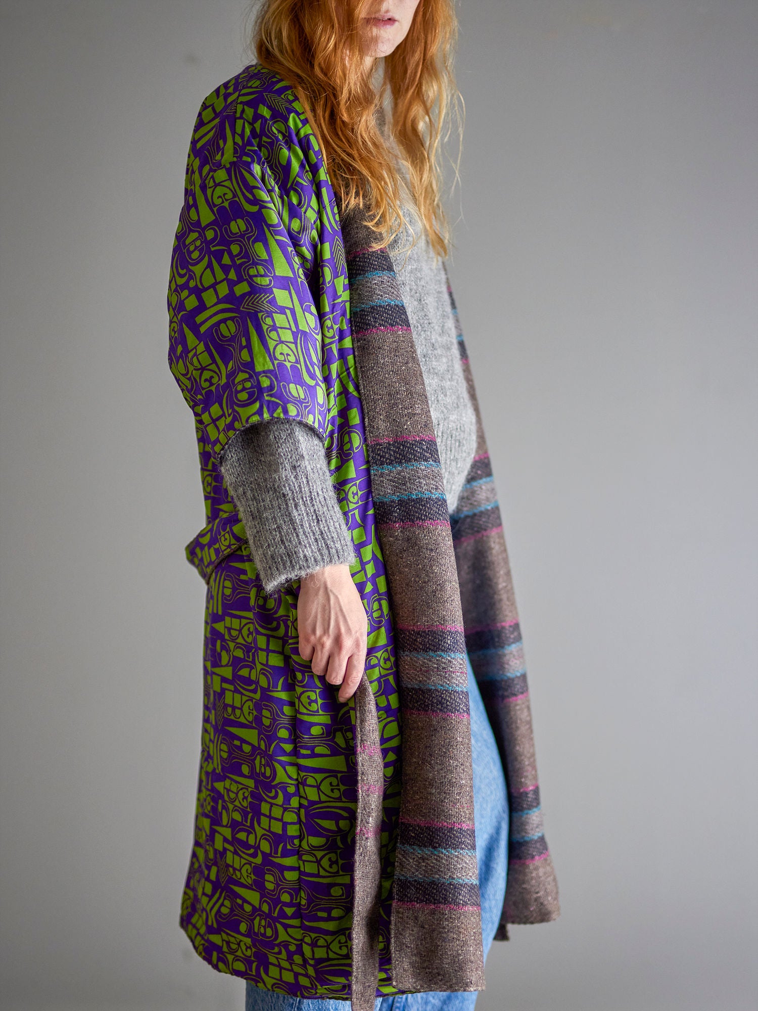 Creative Collection Rieti Kimono, Grå, Upcycled