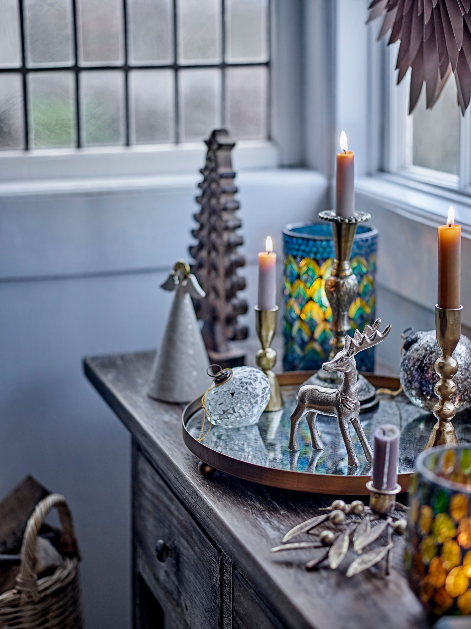 Bloomingville Glacier Fad, Guld, Metal, Glass