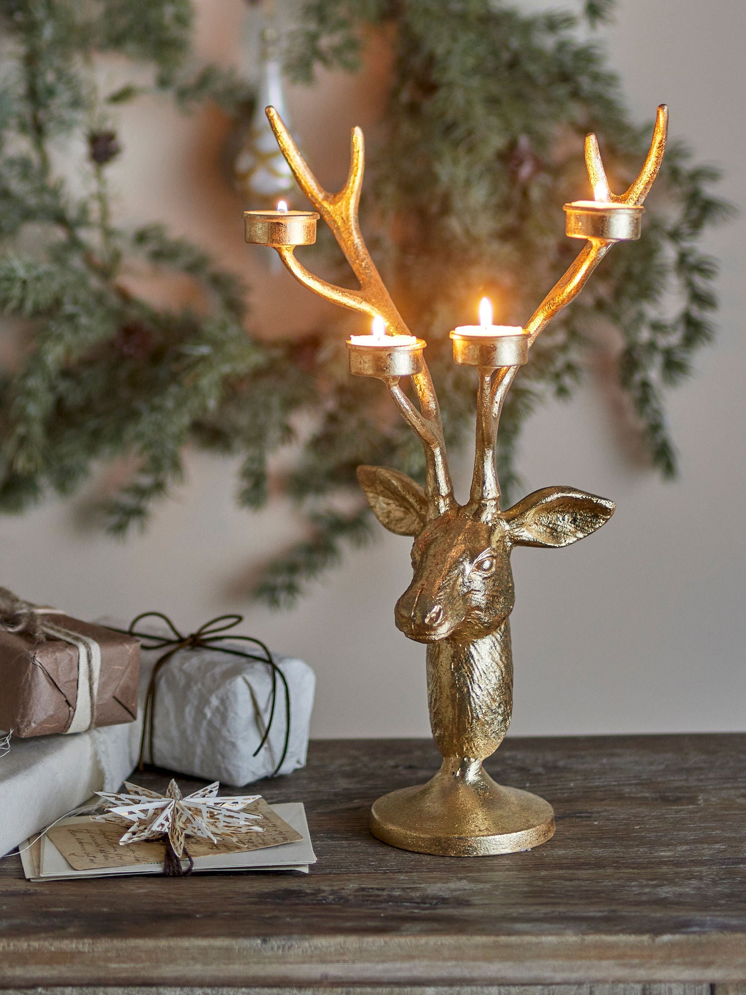 Bloomingville Kanei Fyrfadsstage, Guld, Metal