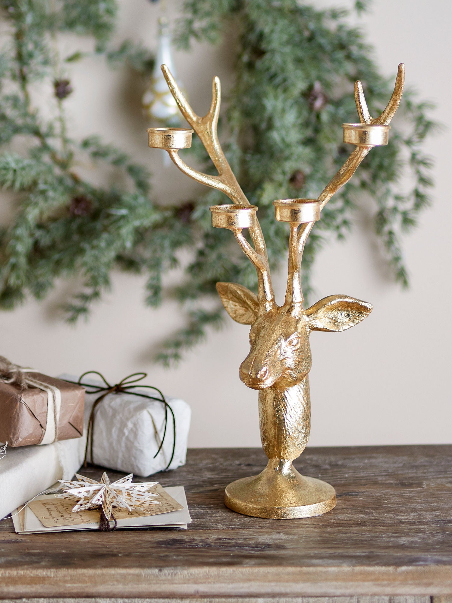 Bloomingville Kanei Fyrfadsstage, Guld, Metal